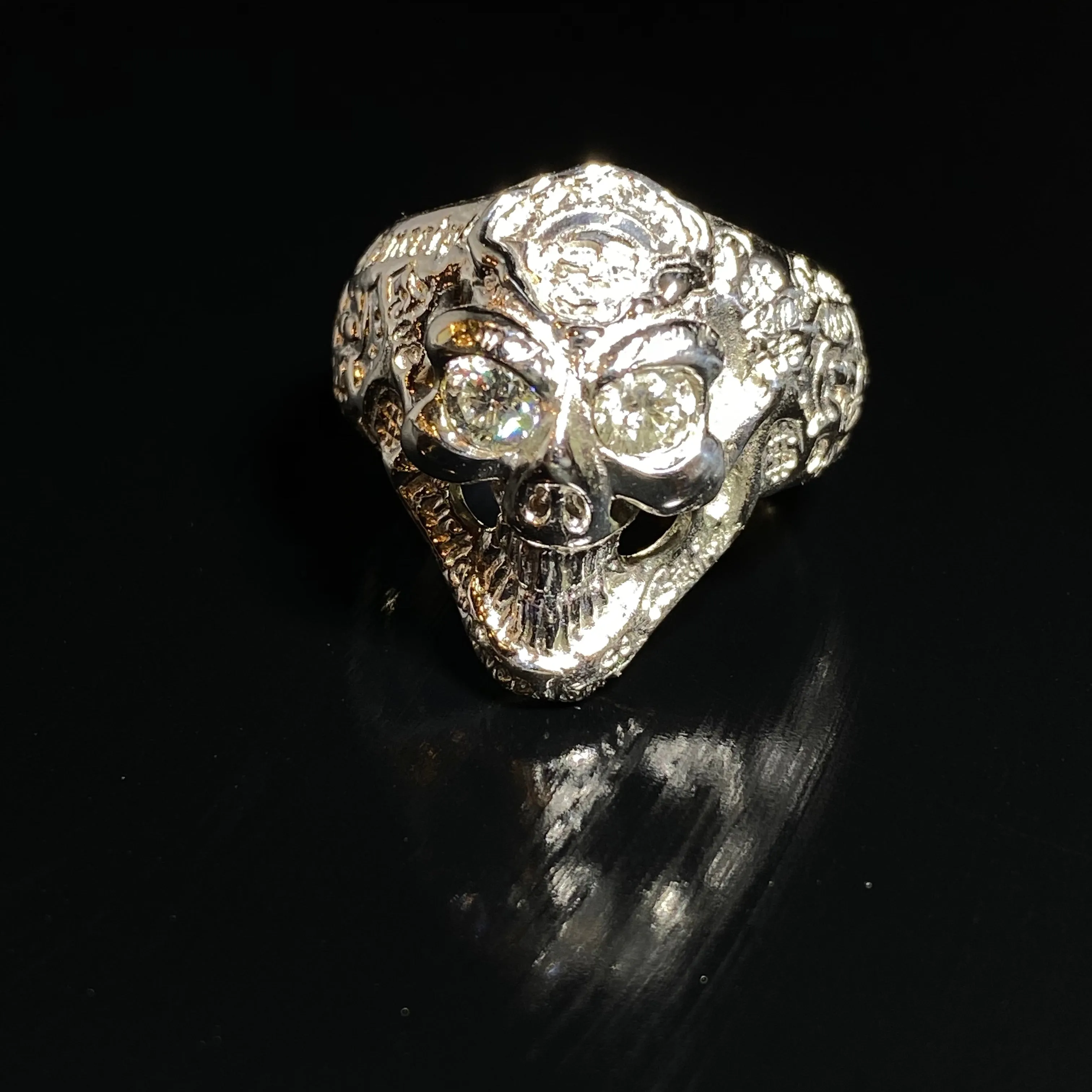 Graffiti Small Good Luck Skull Ring Custom