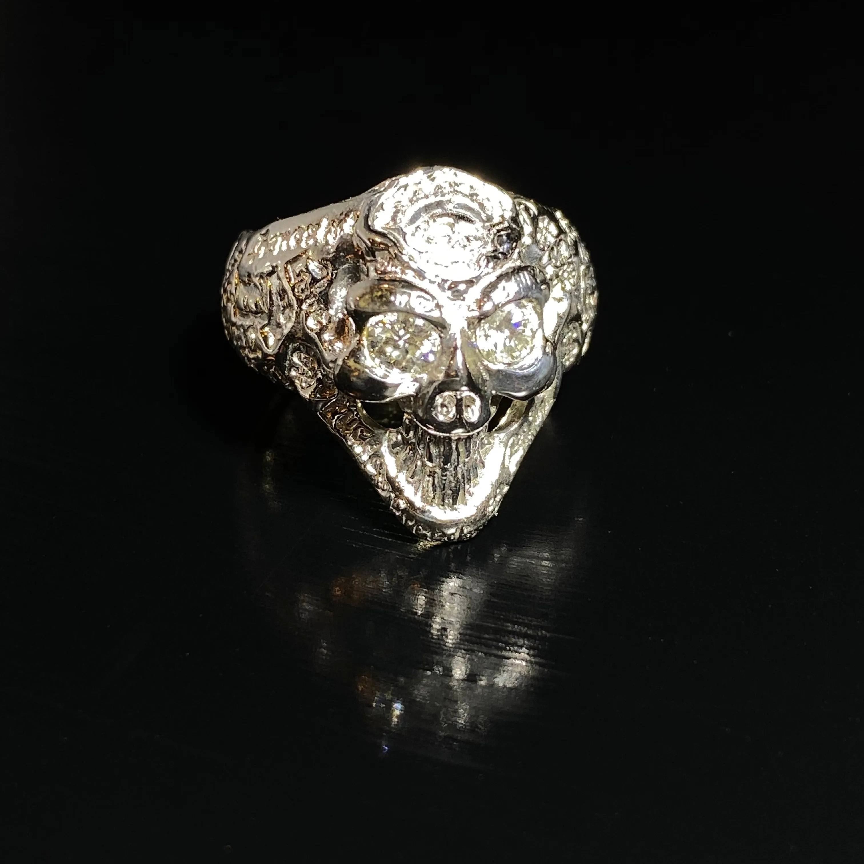 Graffiti Small Good Luck Skull Ring Custom