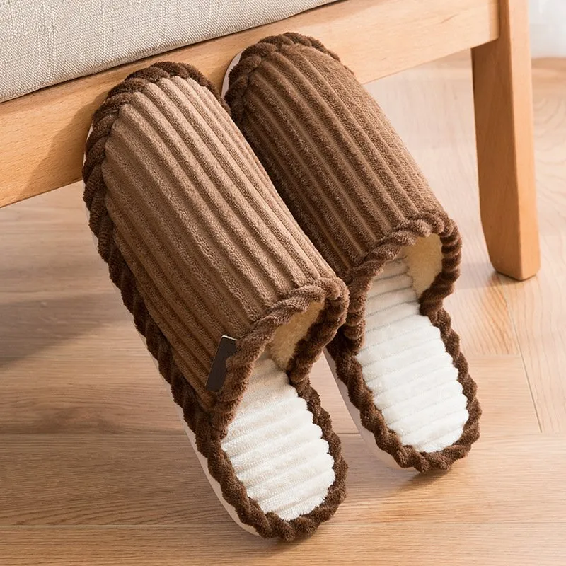 Groovywish Men Comfy Warm Slippers Smooth Yarn Home Slides