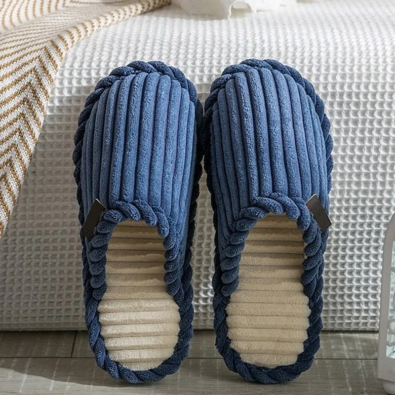 Groovywish Men Comfy Warm Slippers Smooth Yarn Home Slides