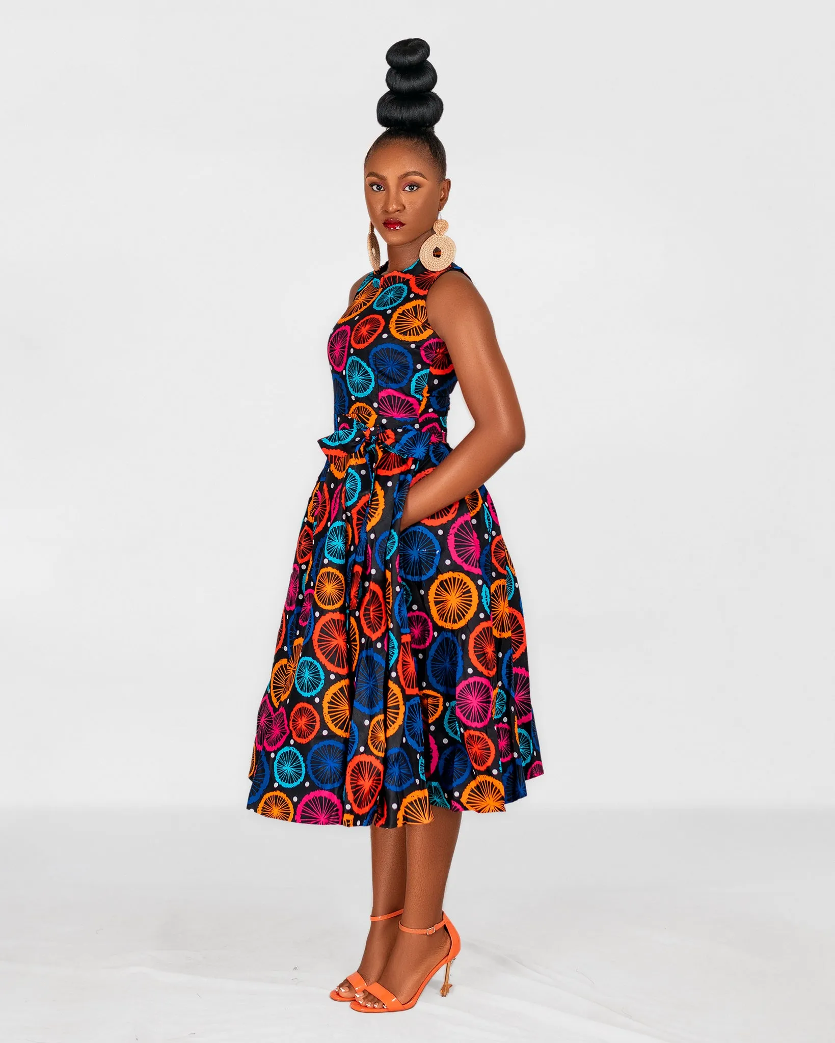 Habibi Midaxi Dress | Multicolored  African Print