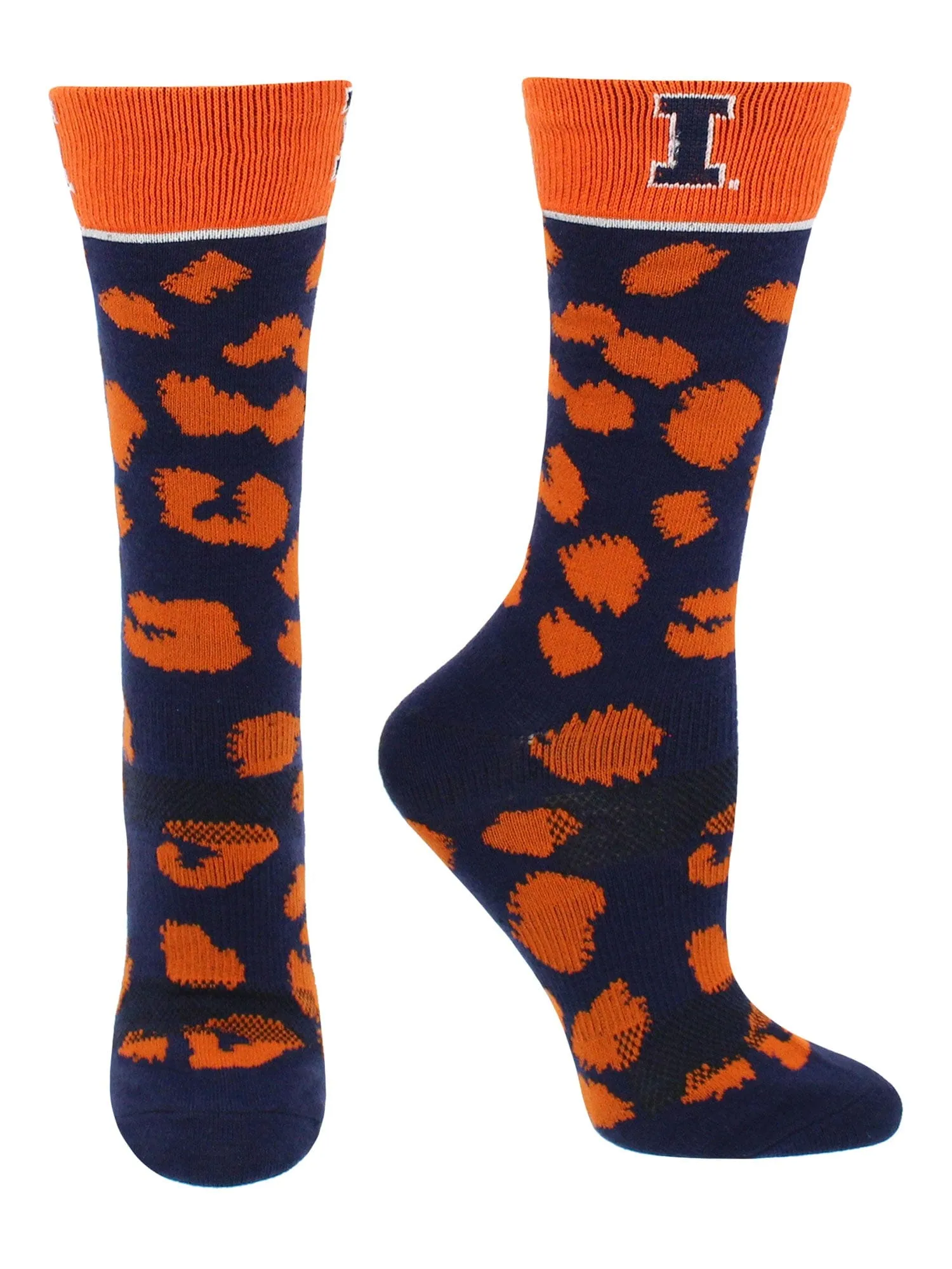 Illinois Fighting Illini Socks Womens Savage Crew Socks