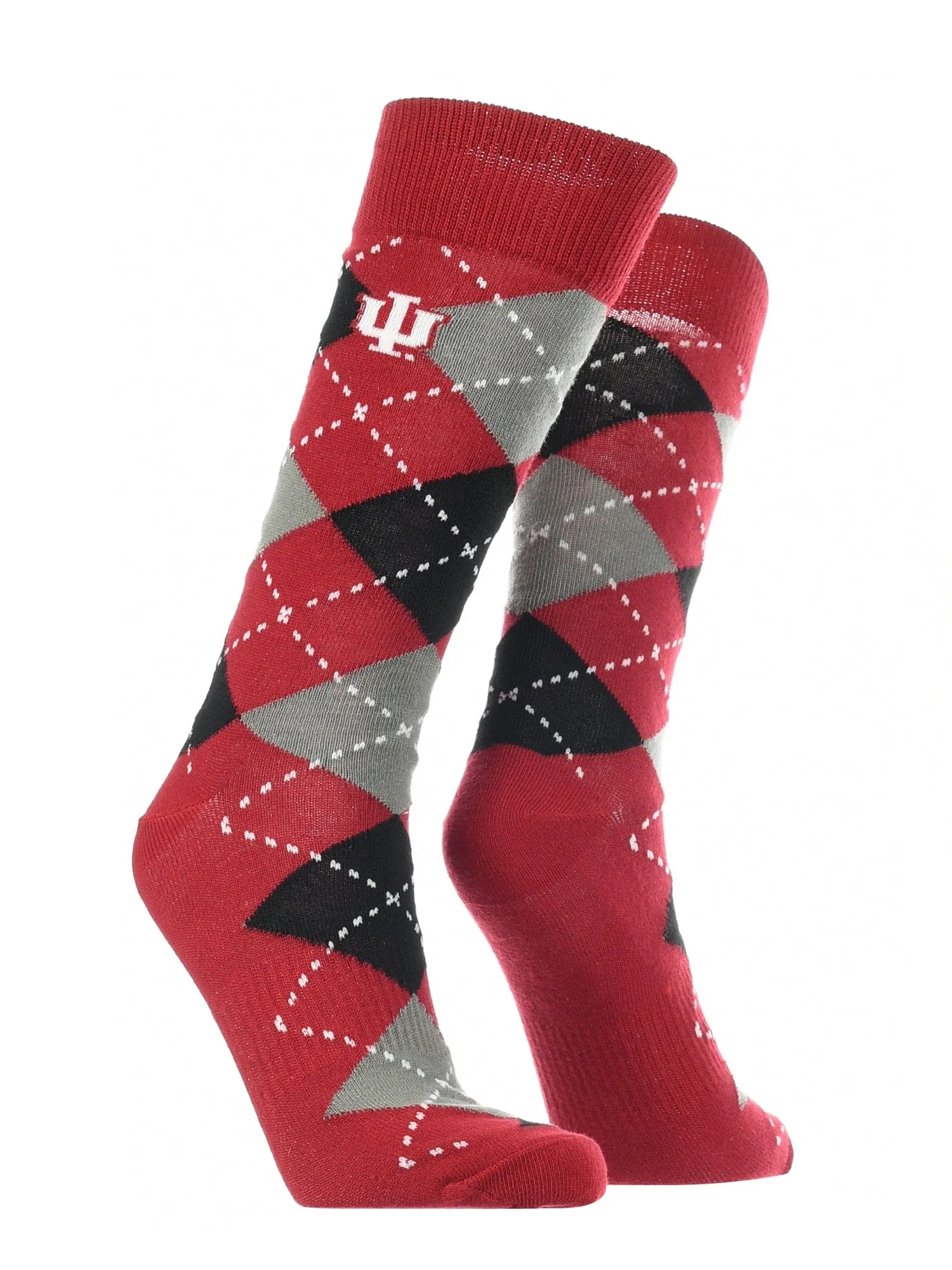 Indiana Hoosiers Argyle Dress Socks NCAA Fanwear Crew Length