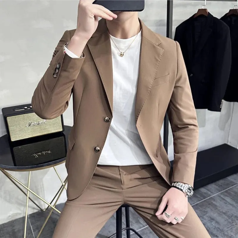 (Jacket & Pants) Men's Spring Summer Casual Suit: Business, Wedding, Prom, Party, Office Tuxedo