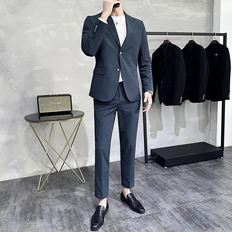 (Jacket & Pants) Men's Spring Summer Casual Suit: Business, Wedding, Prom, Party, Office Tuxedo