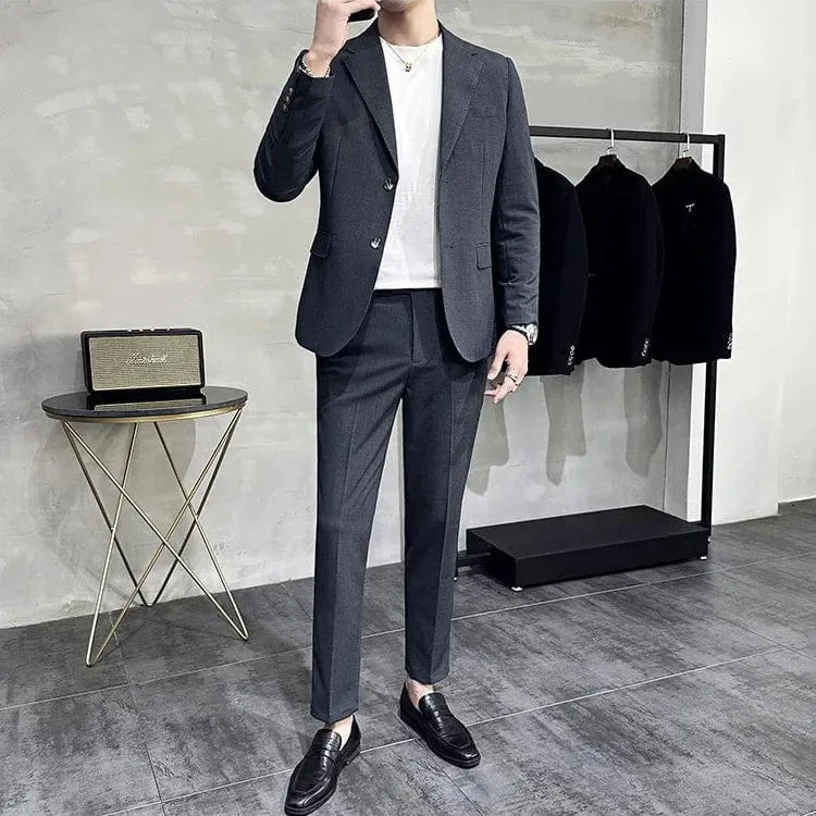 (Jacket & Pants) Men's Spring Summer Casual Suit: Business, Wedding, Prom, Party, Office Tuxedo