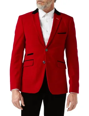 JES - Red Soft Velvet Dinner Jacket