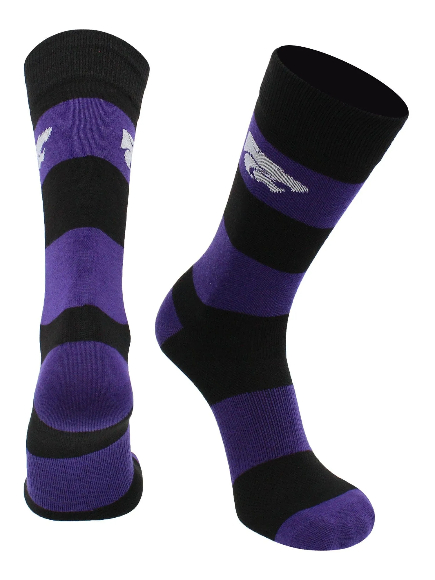 Kansas State Wildcats Socks Game Day Striped Crew Socks