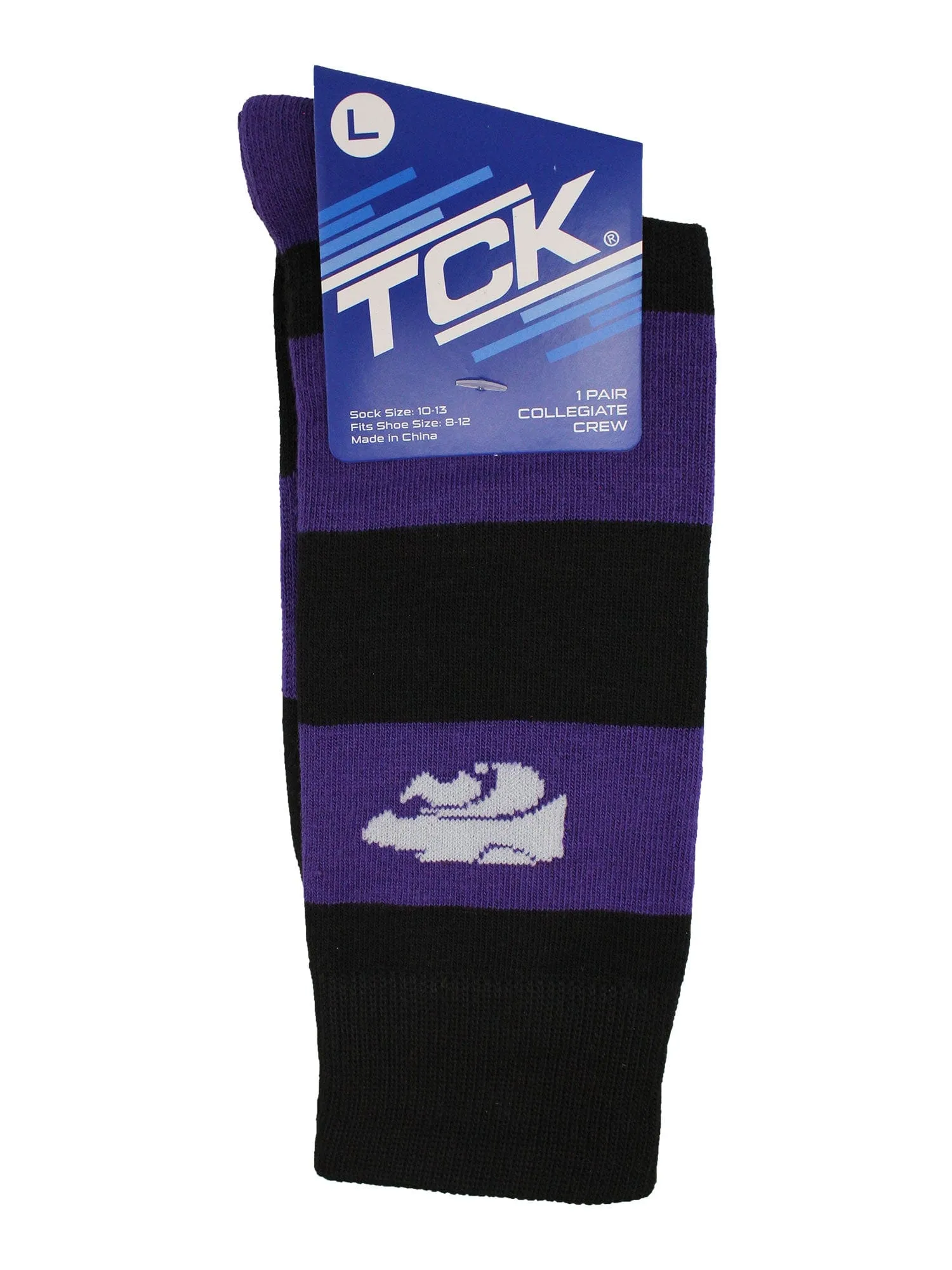 Kansas State Wildcats Socks Game Day Striped Crew Socks