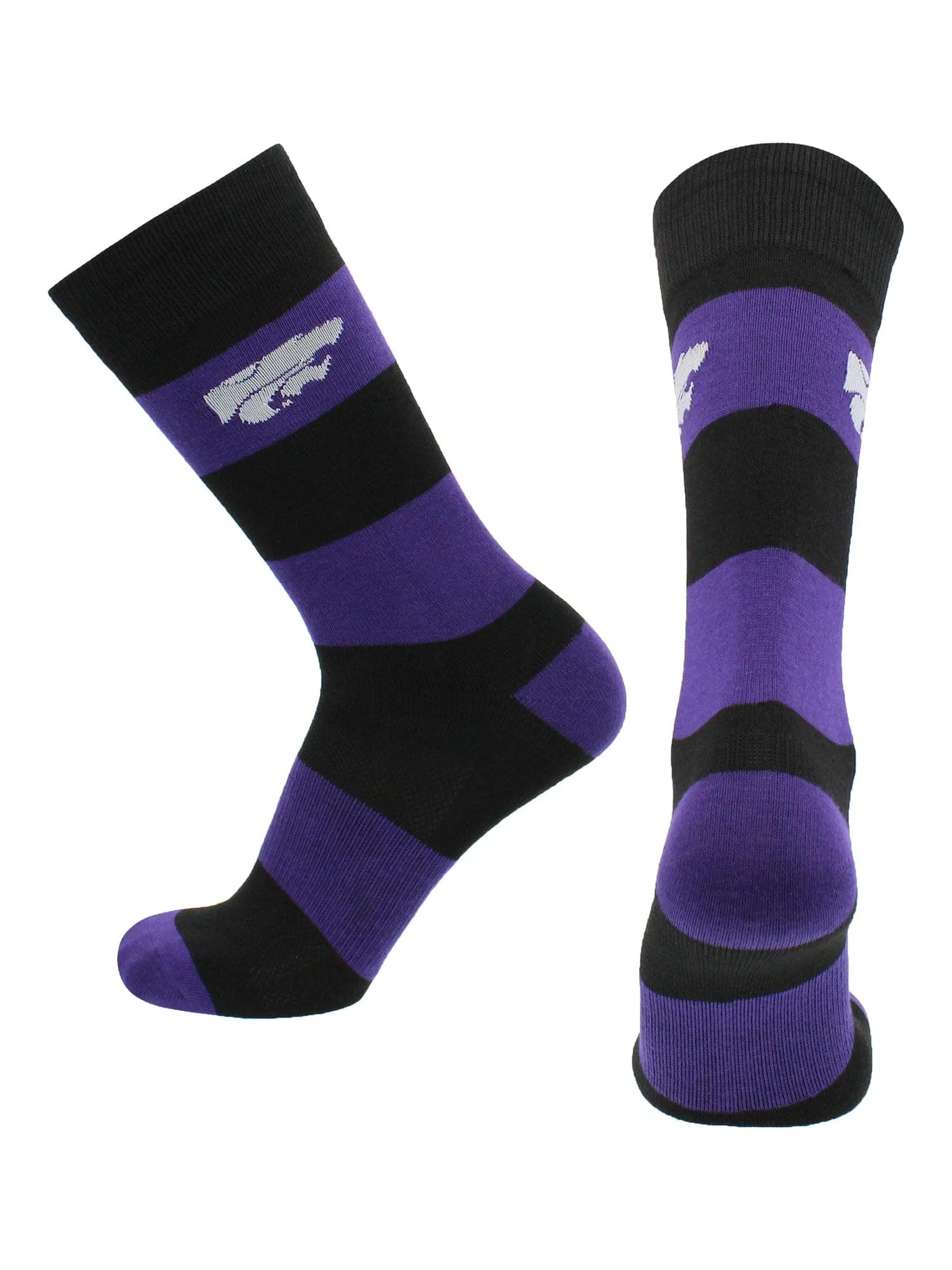 Kansas State Wildcats Socks Game Day Striped Crew Socks