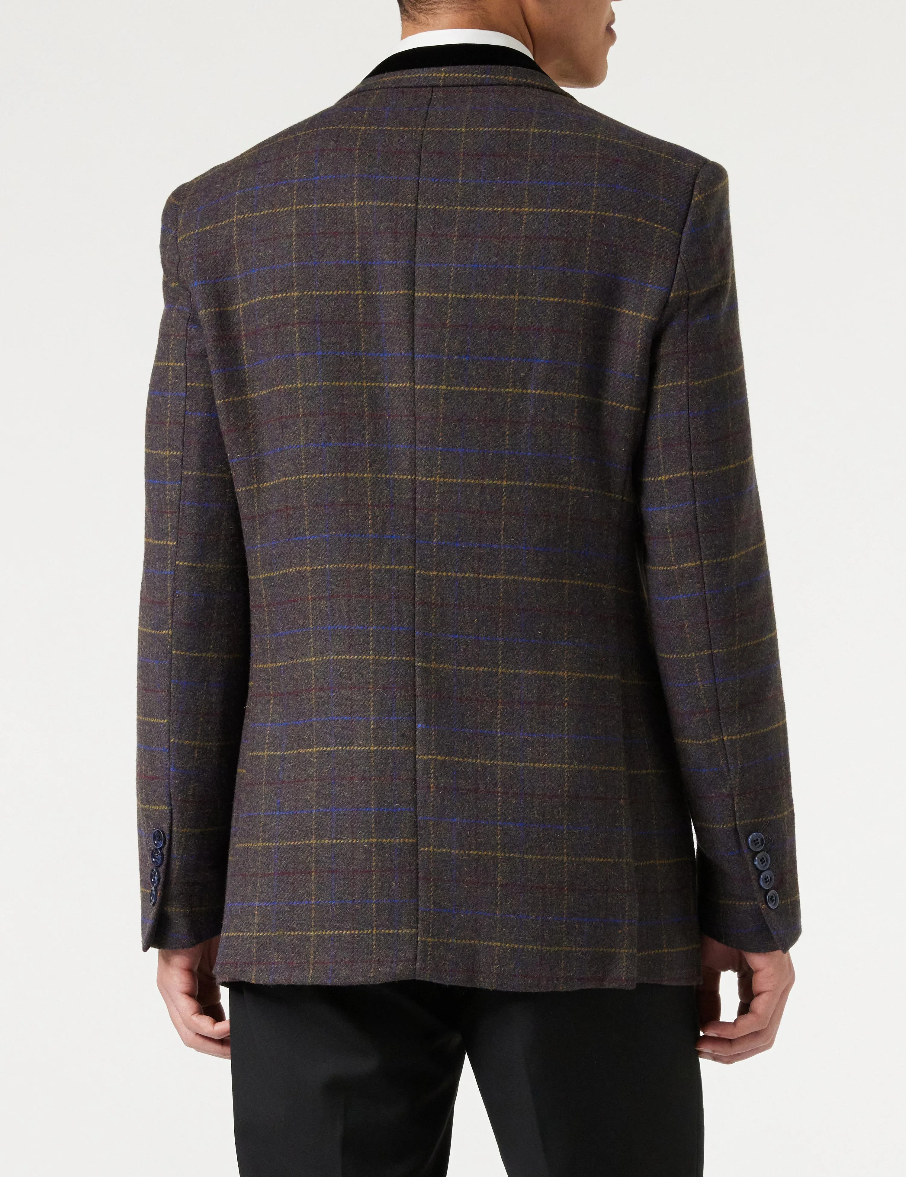 MADISON - BROWN TWEED CHECK PLAIN BLAZER