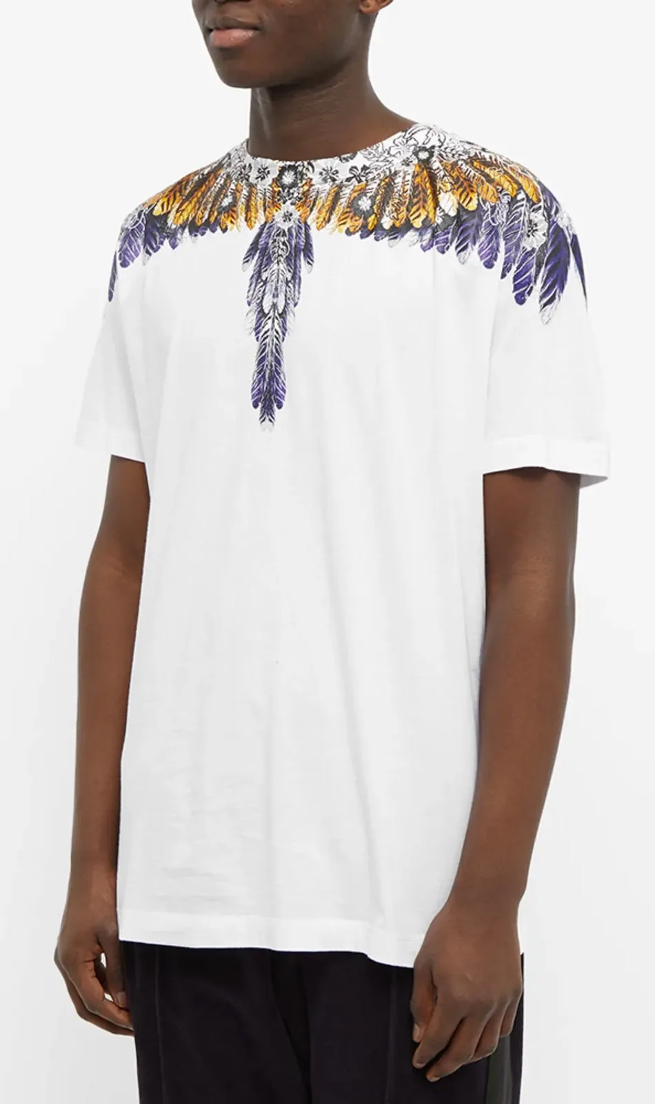 Marcelo Burlon Hawaiian Wings Regular T-Shirt White Yellow