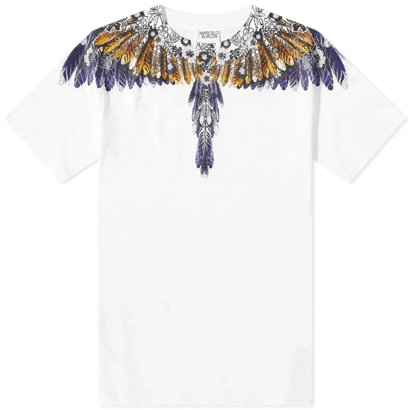 Marcelo Burlon Hawaiian Wings Regular T-Shirt White Yellow