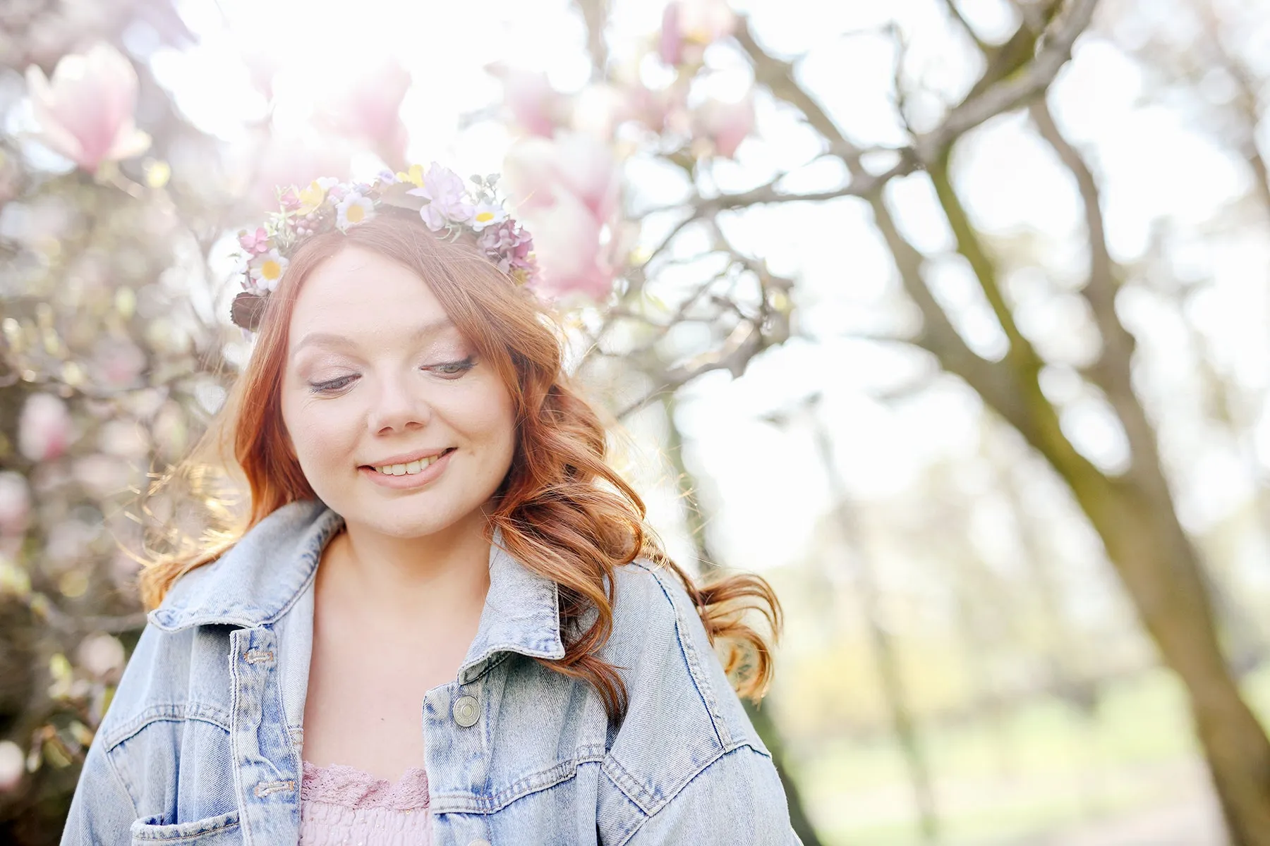 Meadow flower headband with daisies Wildflowers hairband Bridal headpiece Pastel accessories Summer flower headpiece Colourful Magaela