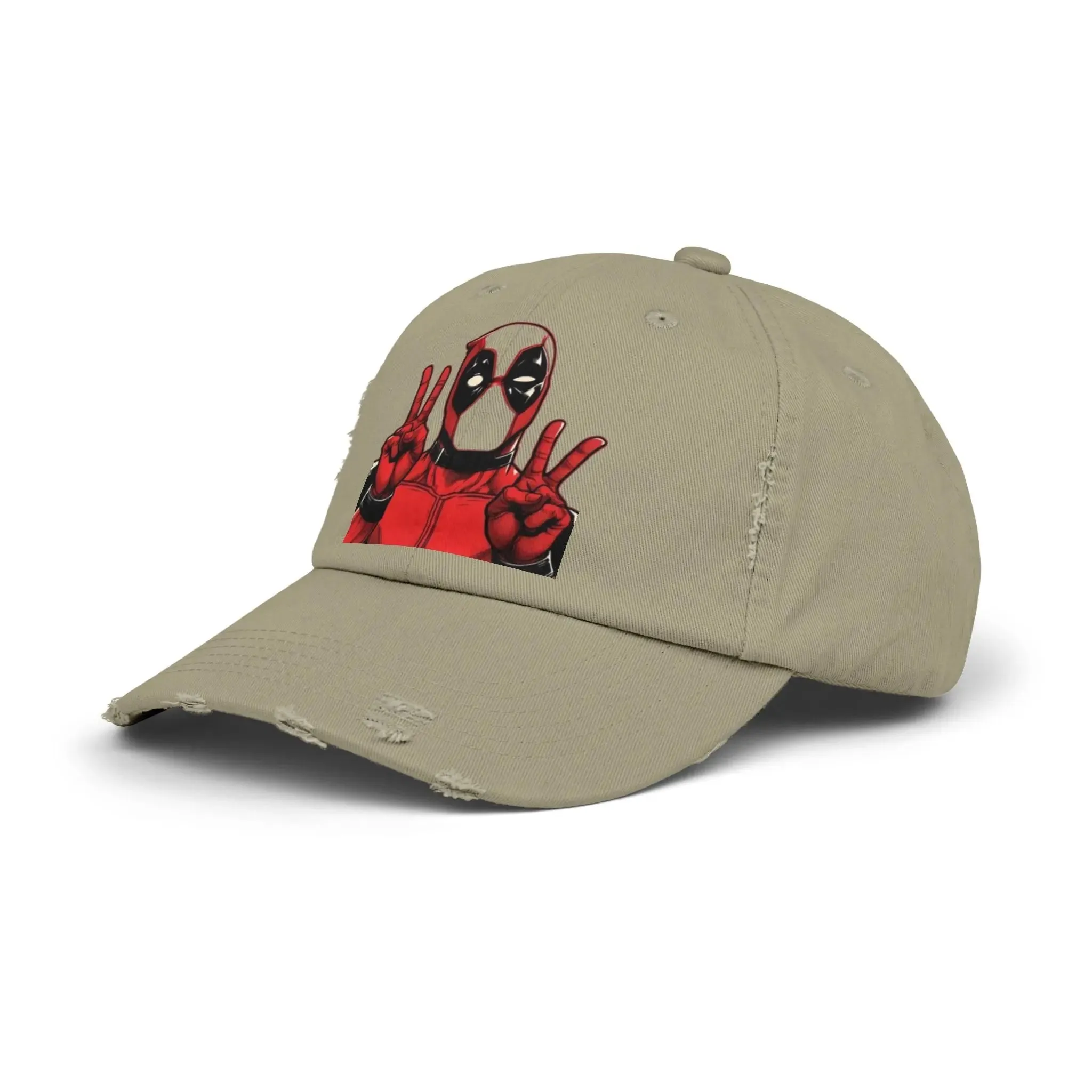 Mens and women Distressed Cap - Deadpool Peace Sign Hat