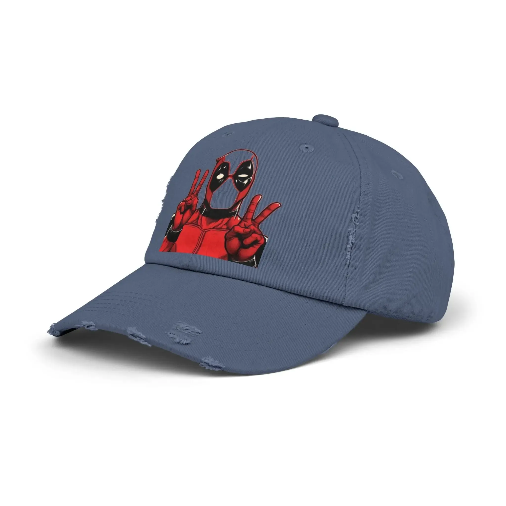 Mens and women Distressed Cap - Deadpool Peace Sign Hat