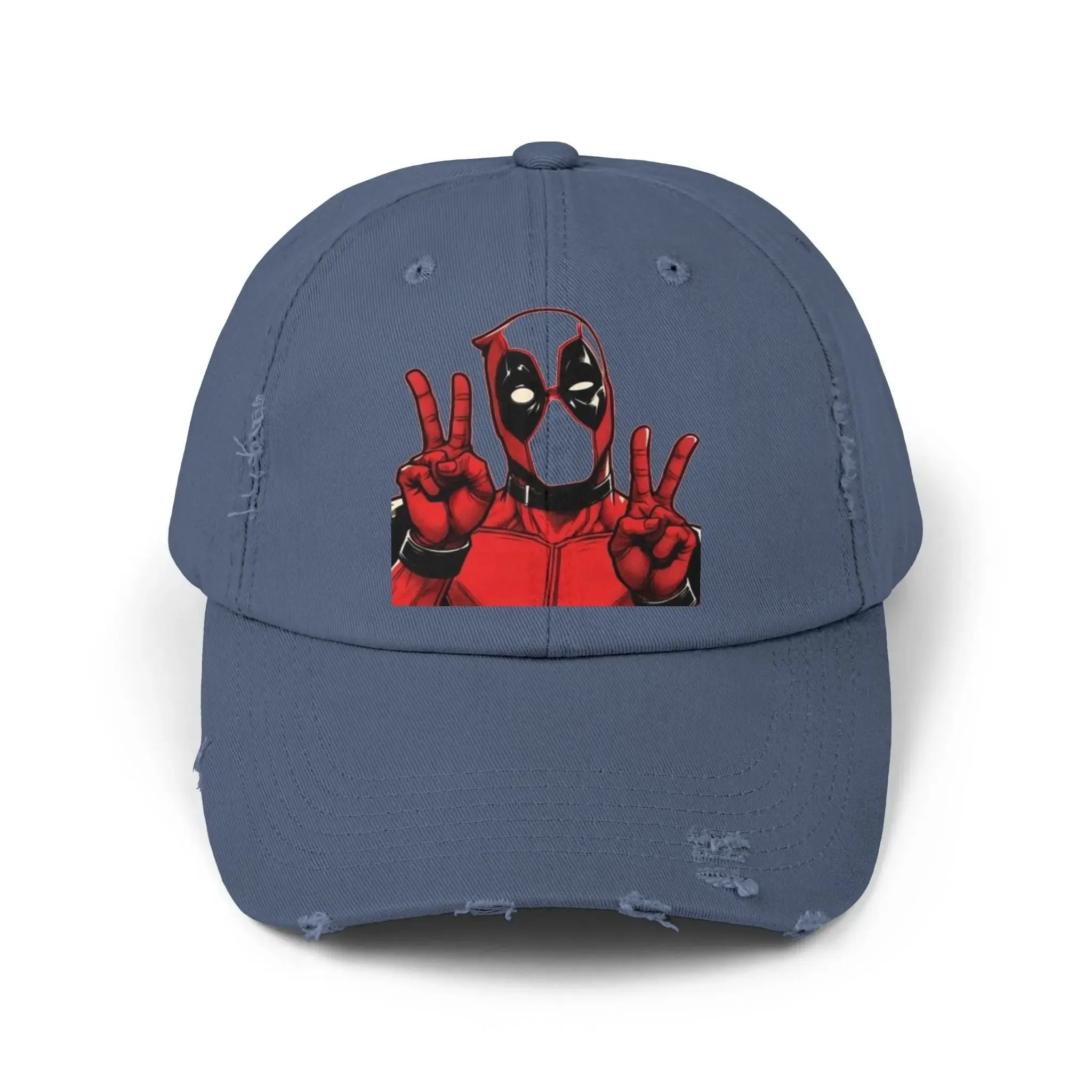 Mens and women Distressed Cap - Deadpool Peace Sign Hat