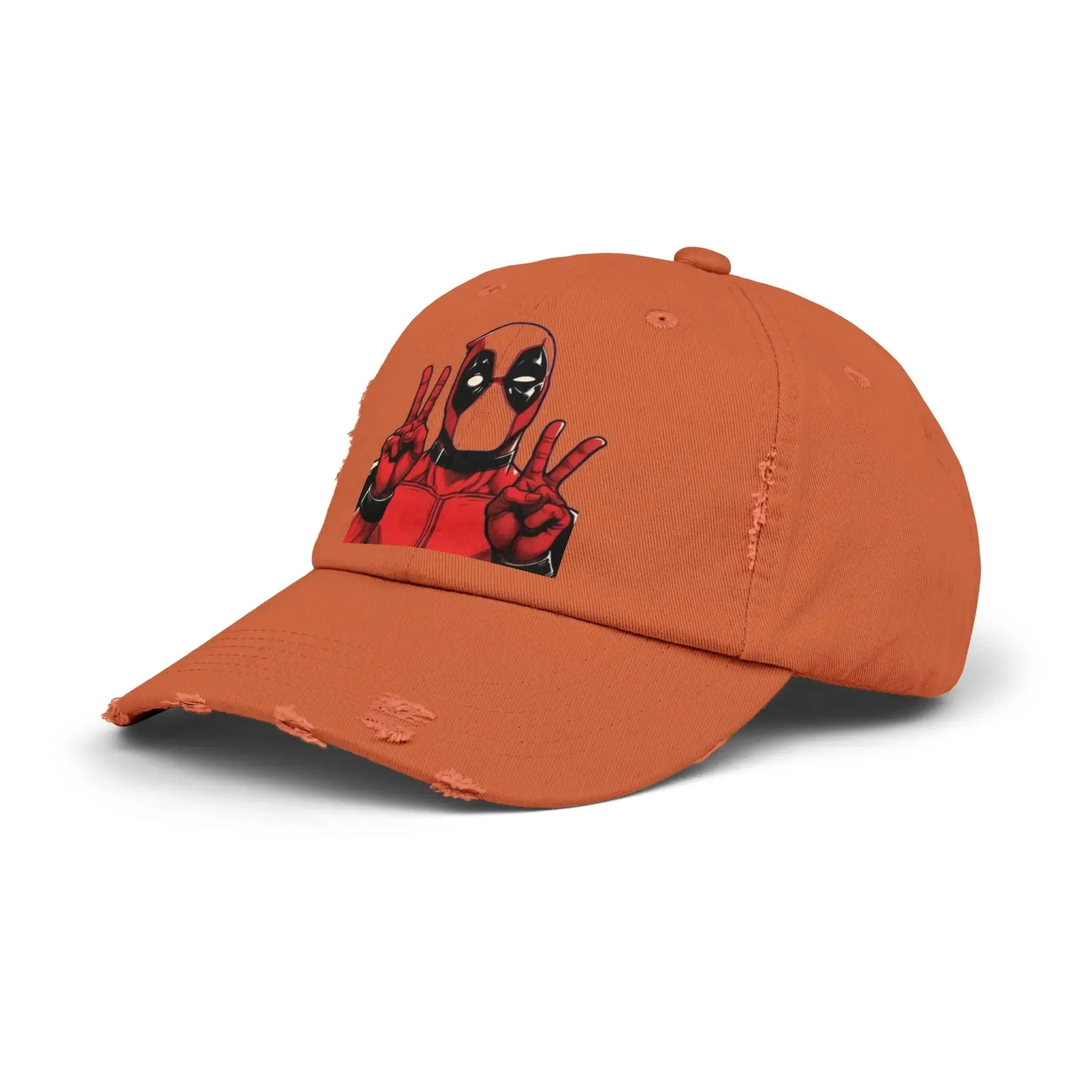 Mens and women Distressed Cap - Deadpool Peace Sign Hat