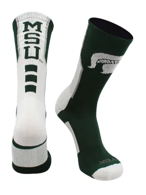 Michigan State University Spartans Socks Perimeter Crew