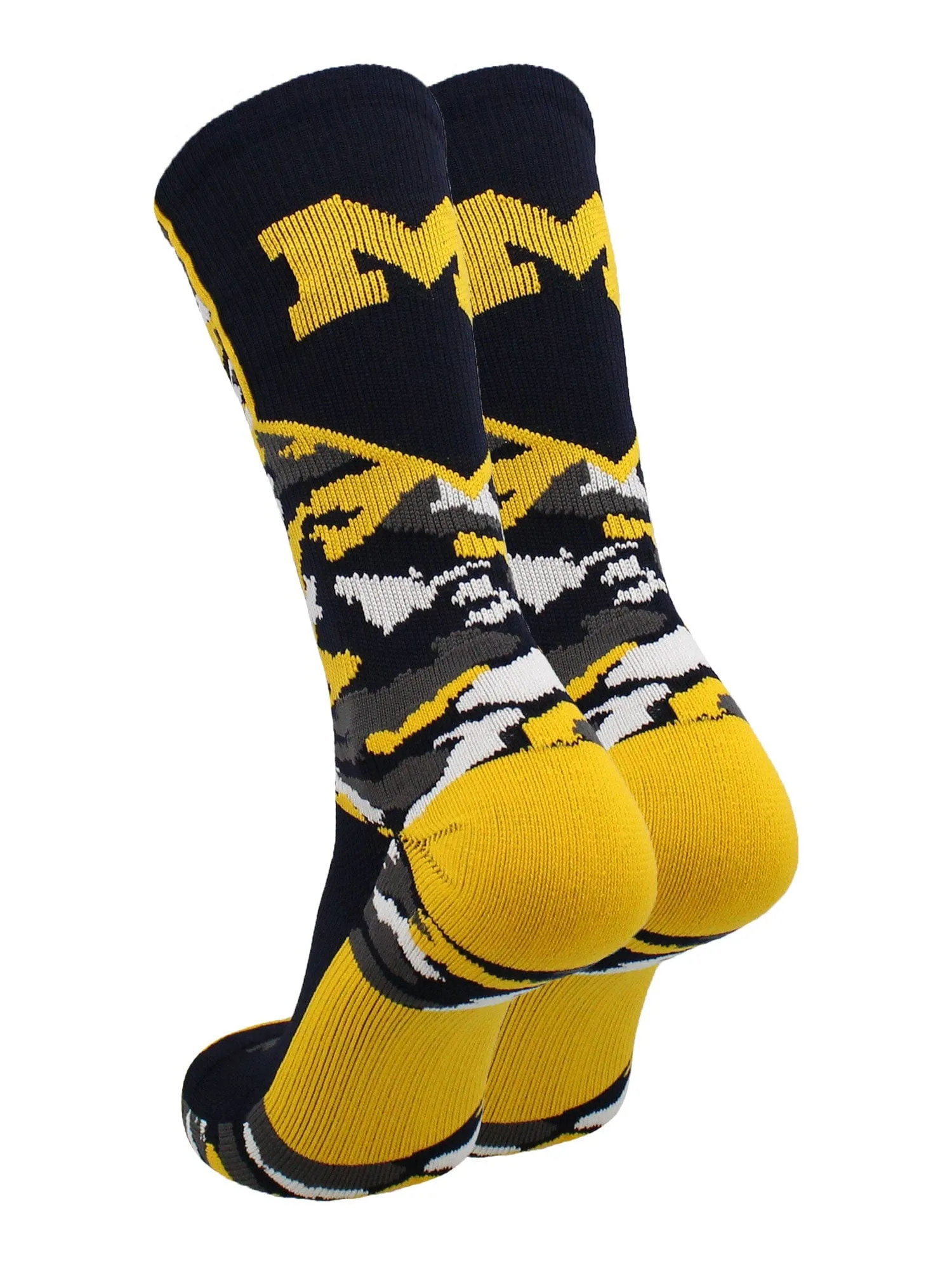 Michigan Wolverines Camo Crew Socks