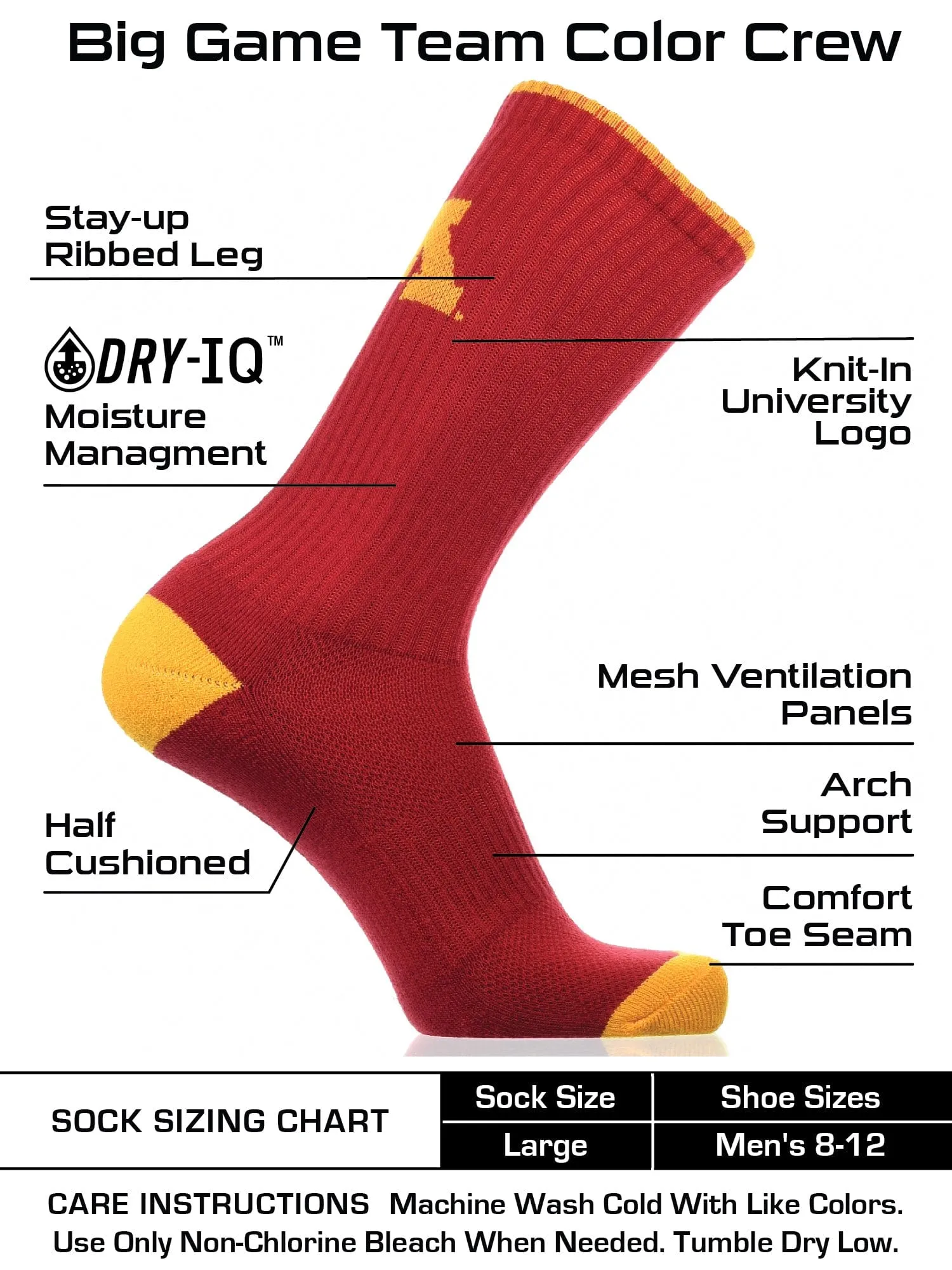 Minnesota Golden Gophers Socks Campus Legend Crew Length