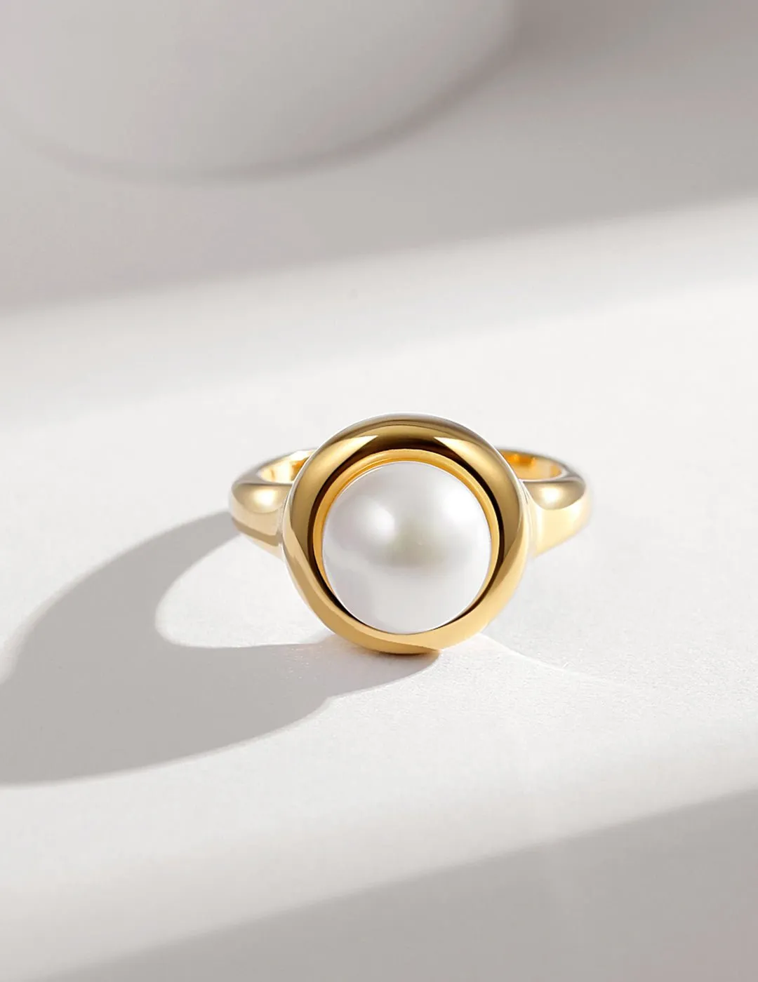 Natural Single Pearl Sterling Silver Rings