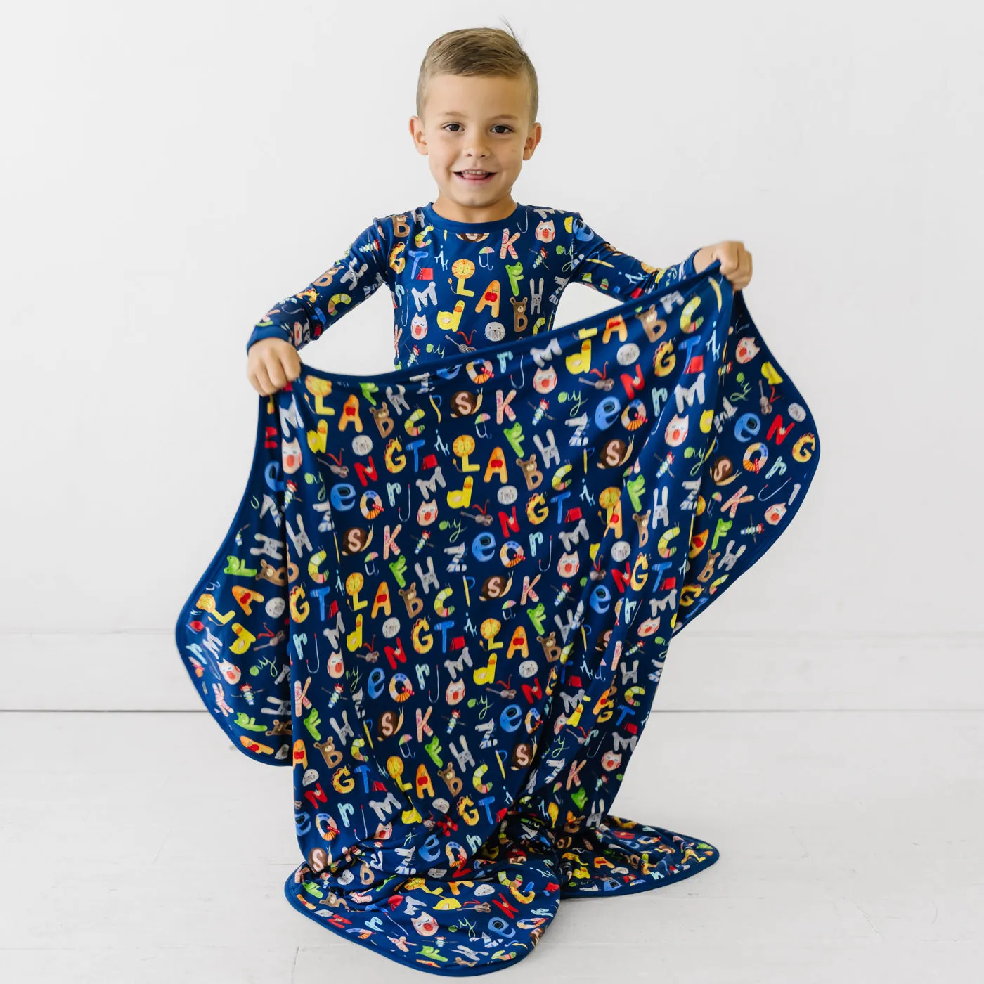 Navy Alphabet Friends Large Cloud Blanket®