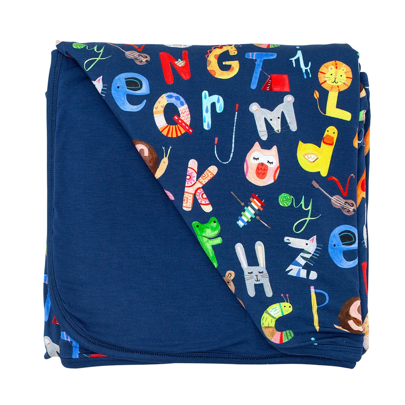 Navy Alphabet Friends Large Cloud Blanket®