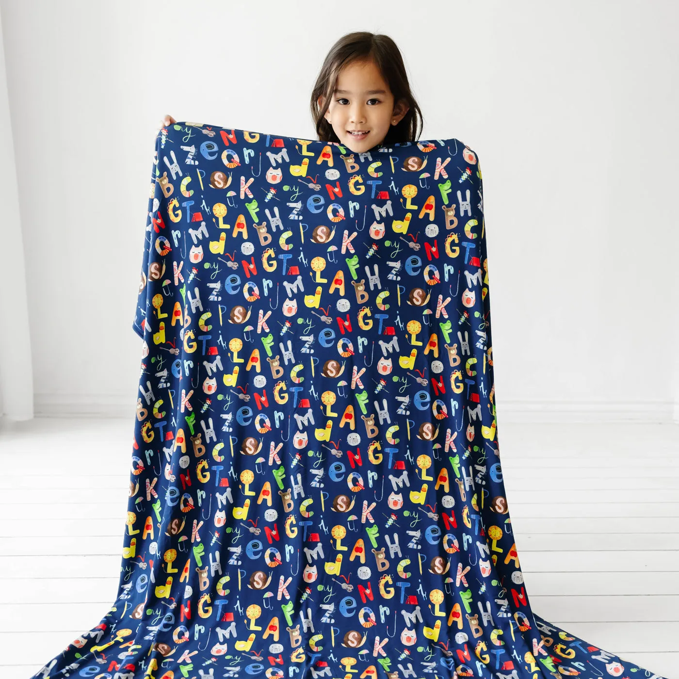 Navy Alphabet Friends Large Cloud Blanket®