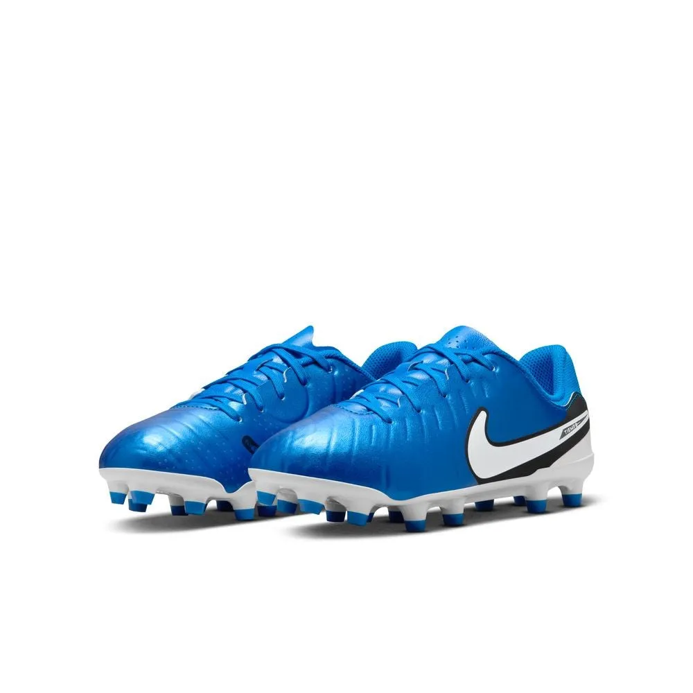 Nike Tiempo Legend 10 Academy FG/MG Jnr Football Boots (Blue/White)