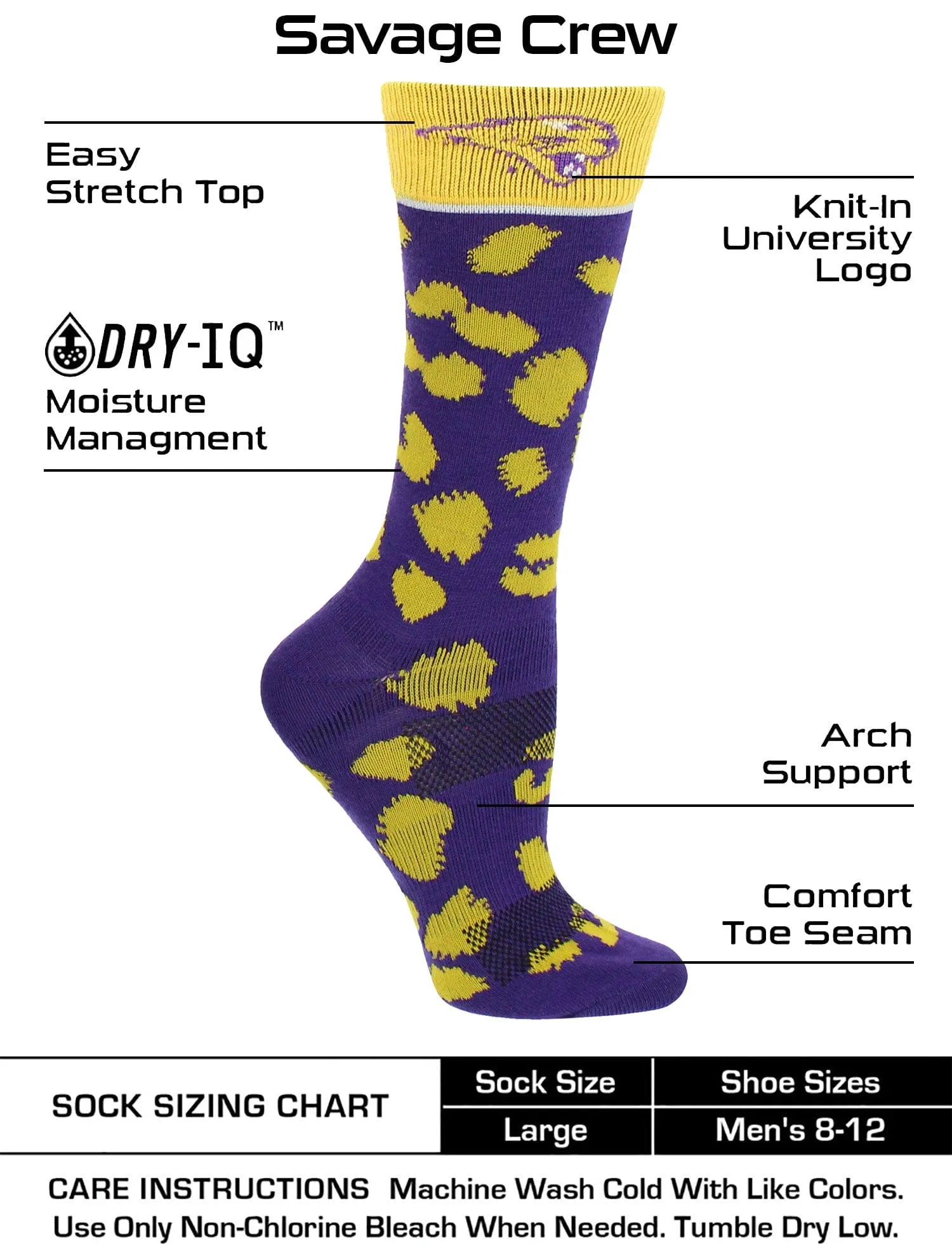 Northern Iowa Panthers Socks Womens Savage Crew Socks