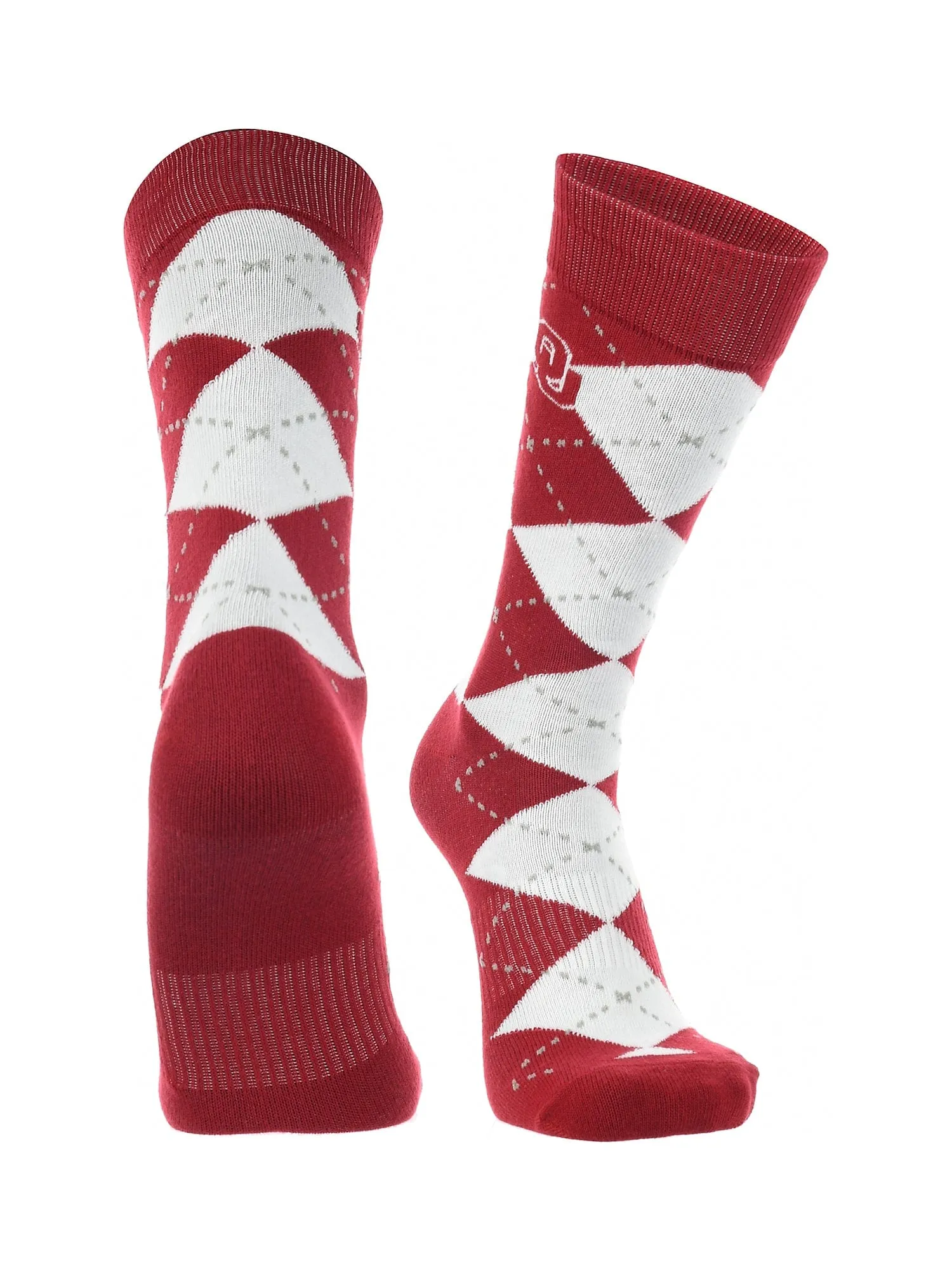 Oklahoma Sooners Argyle Dress Socks NCAA Fanwear Crew Length