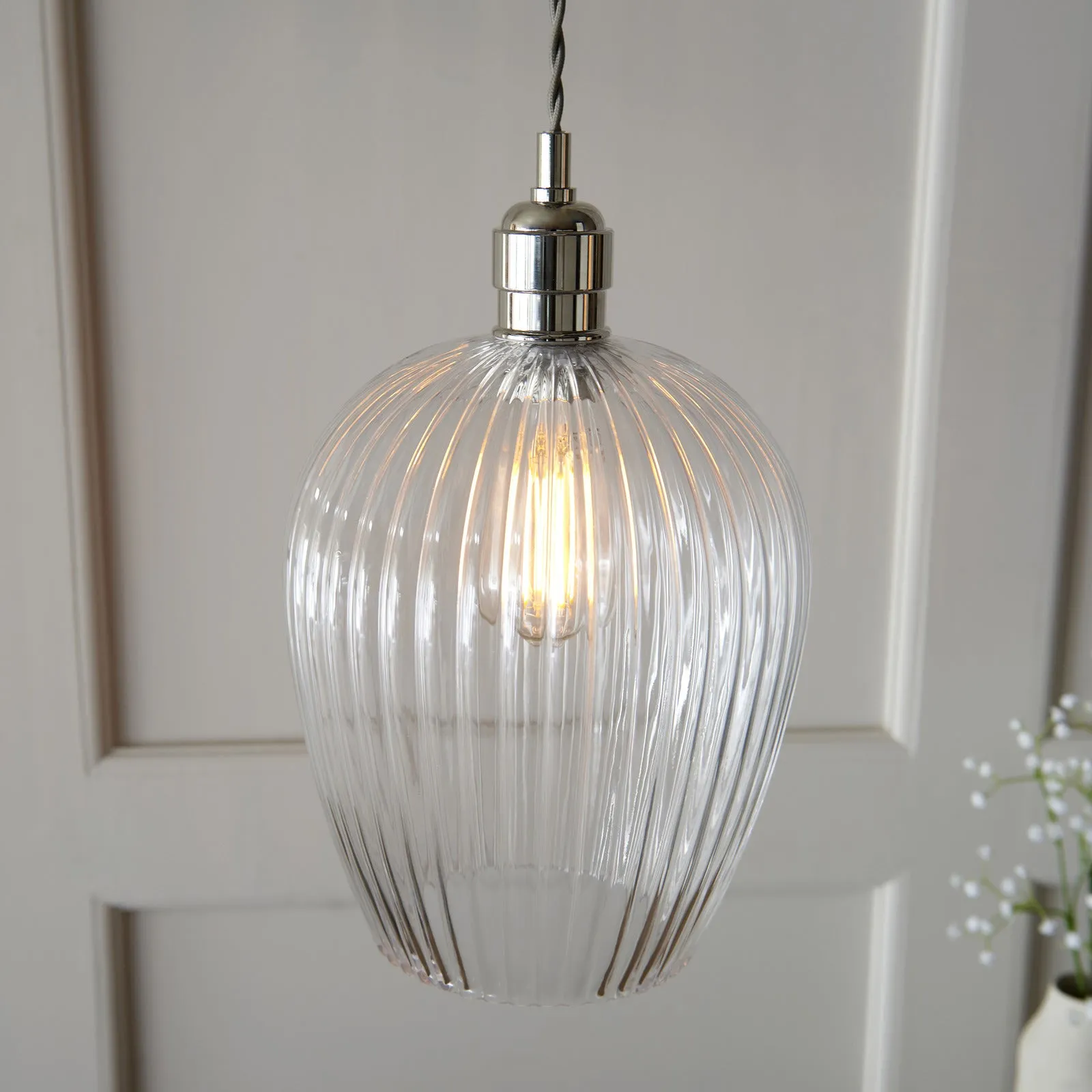 Olympia Ribbed Pendant Small