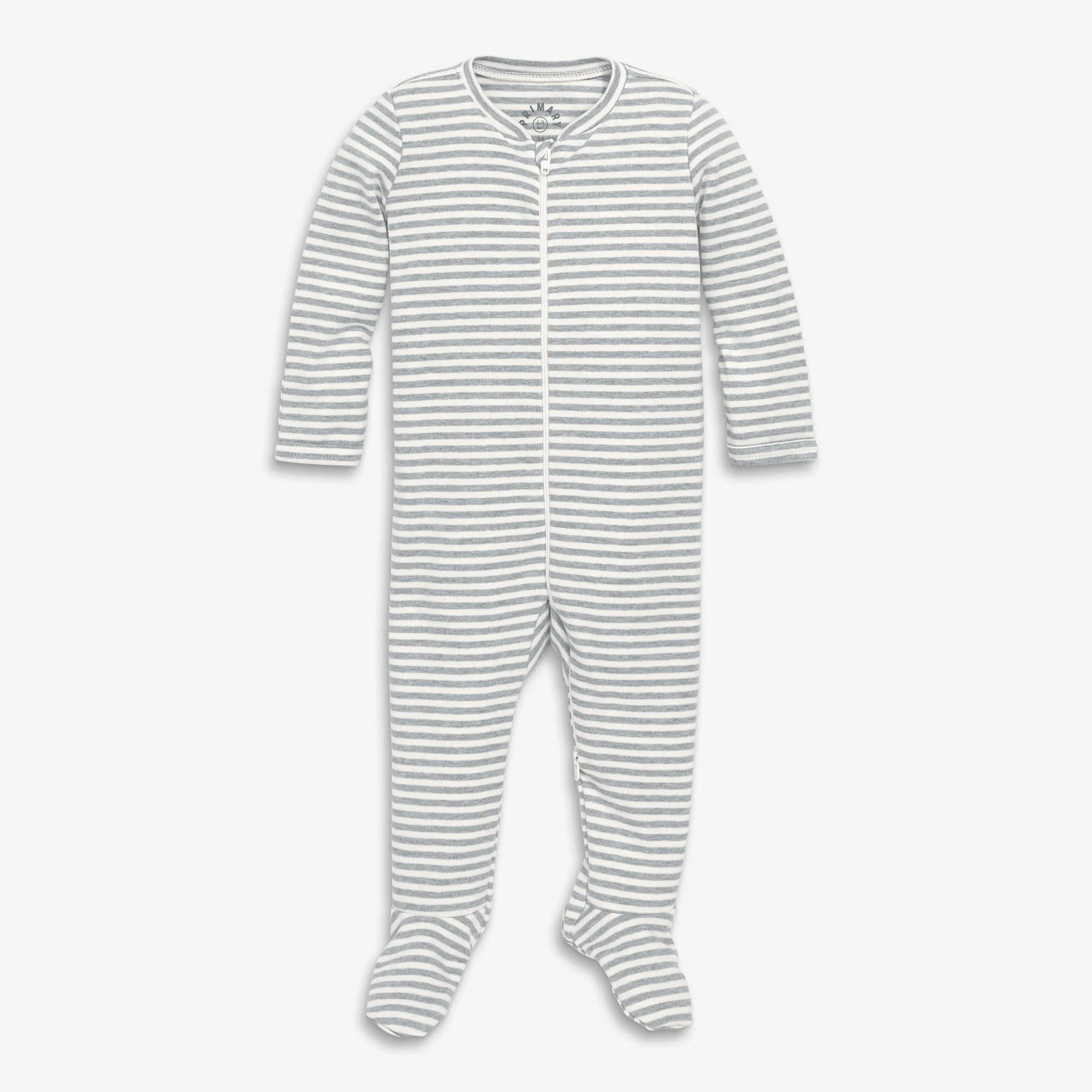 Organic zip footie in stripe