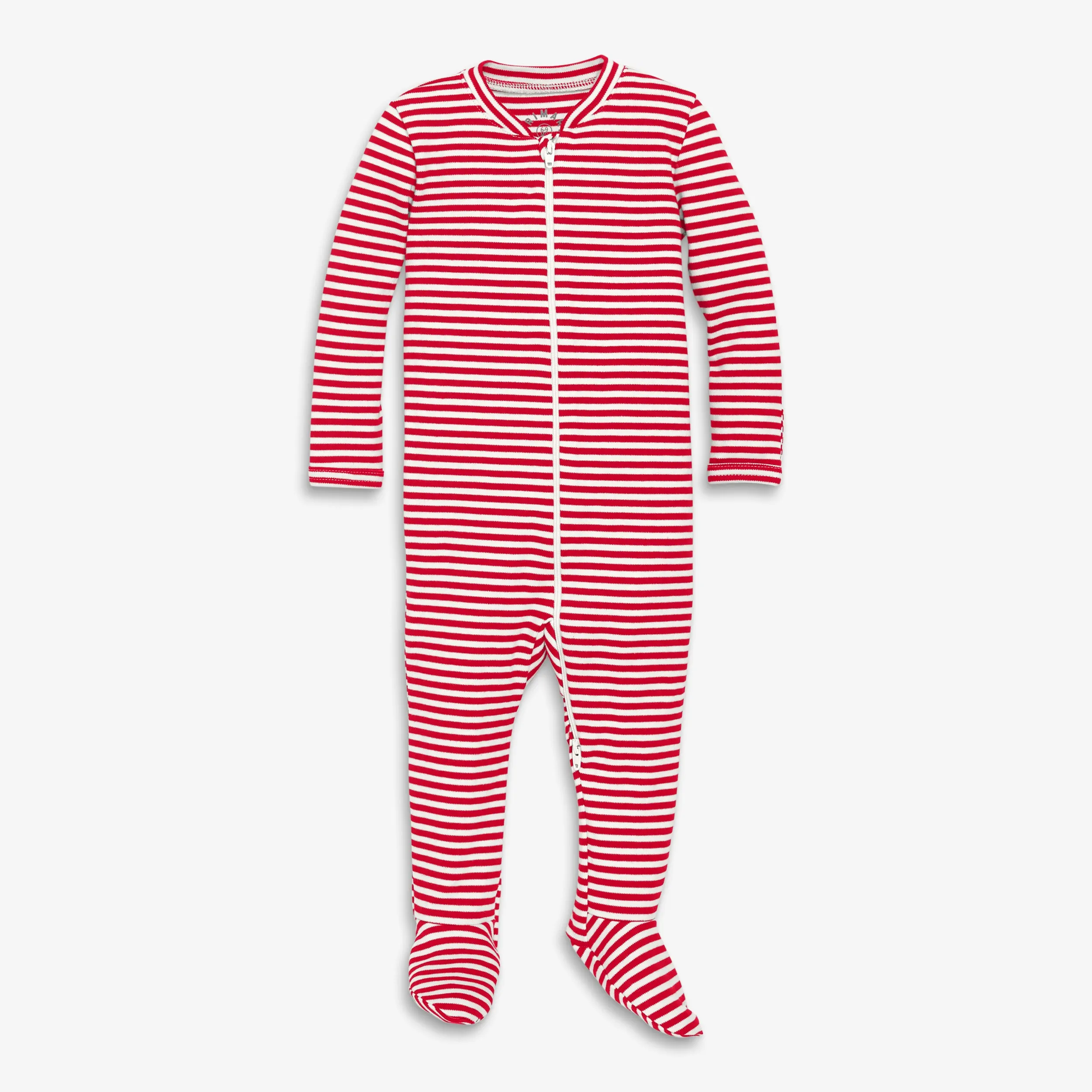 Organic zip footie in stripe