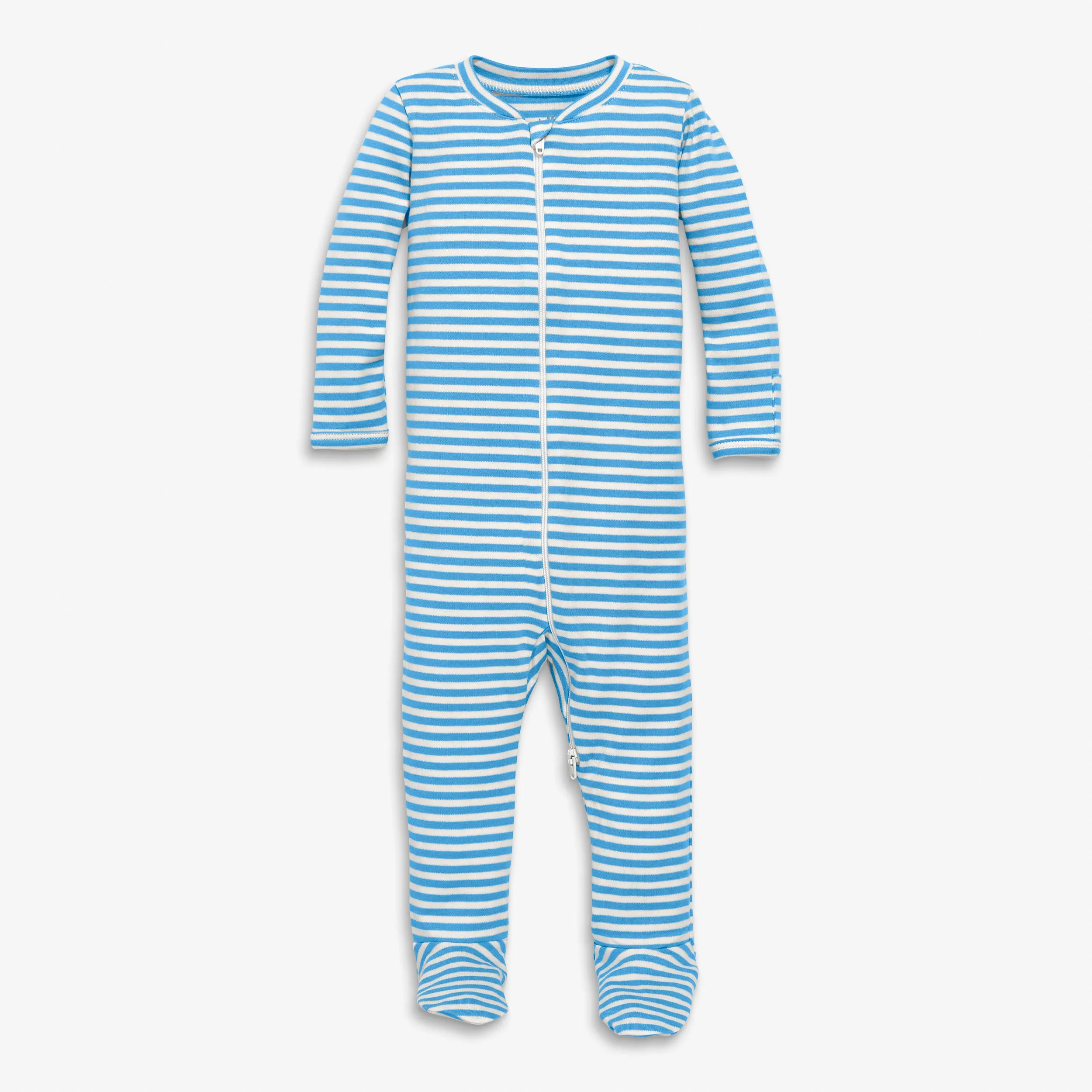 Organic zip footie in stripe