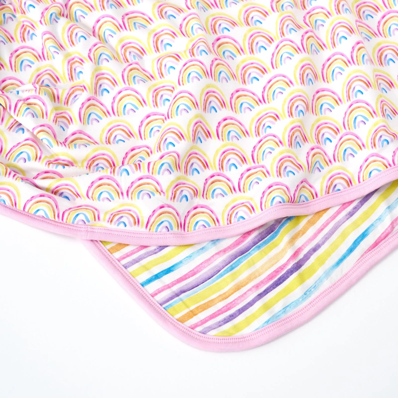 Pastel Rainbows & Sunrise Stripes Large Cloud Blanket®