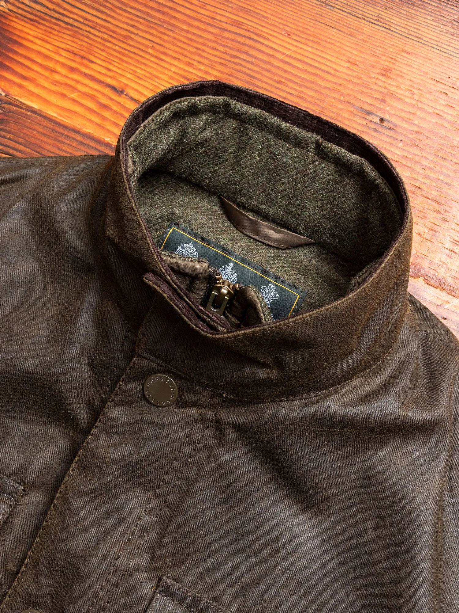 "Ogston" Wax Jacket in Olive