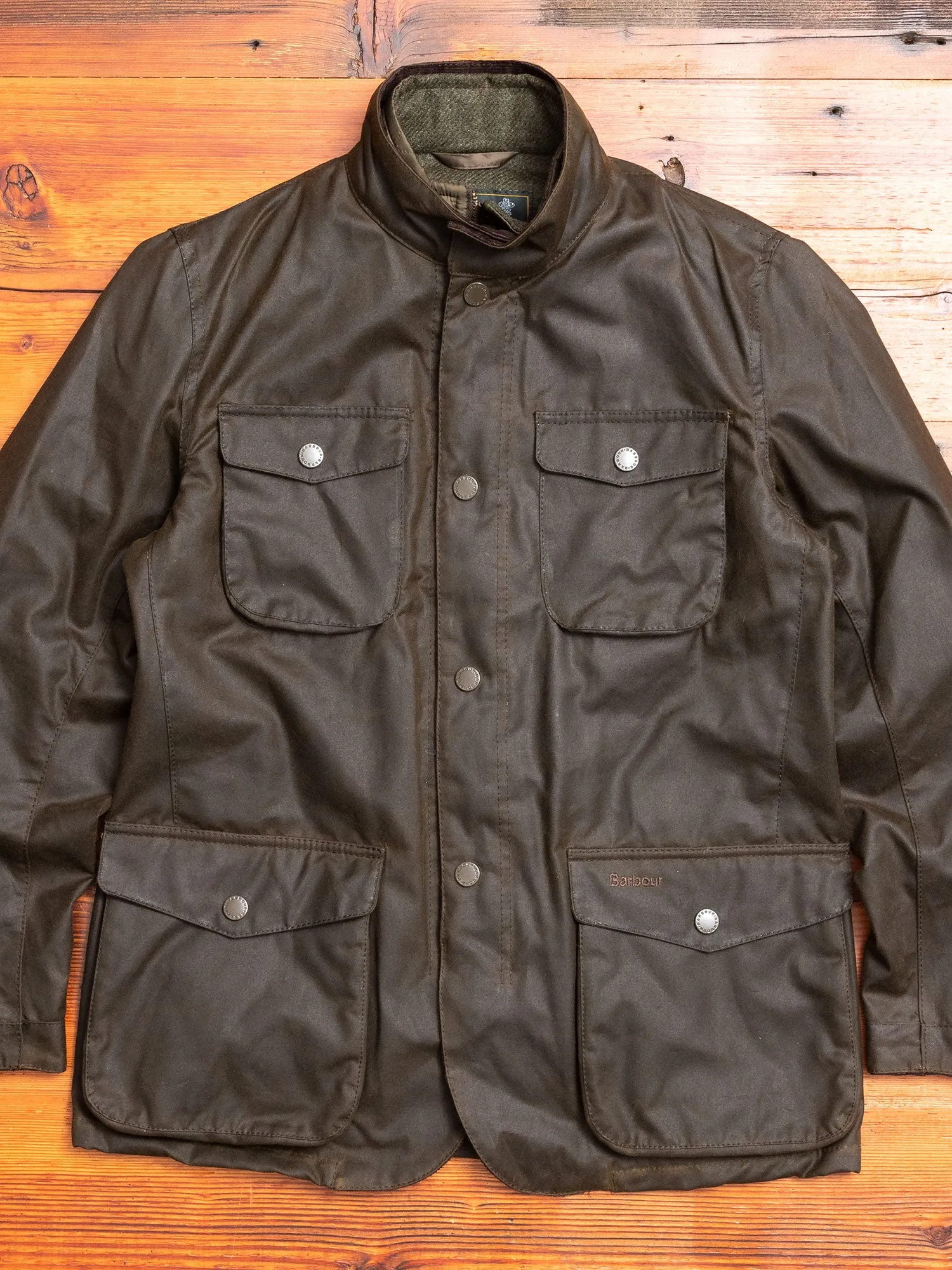 "Ogston" Wax Jacket in Olive