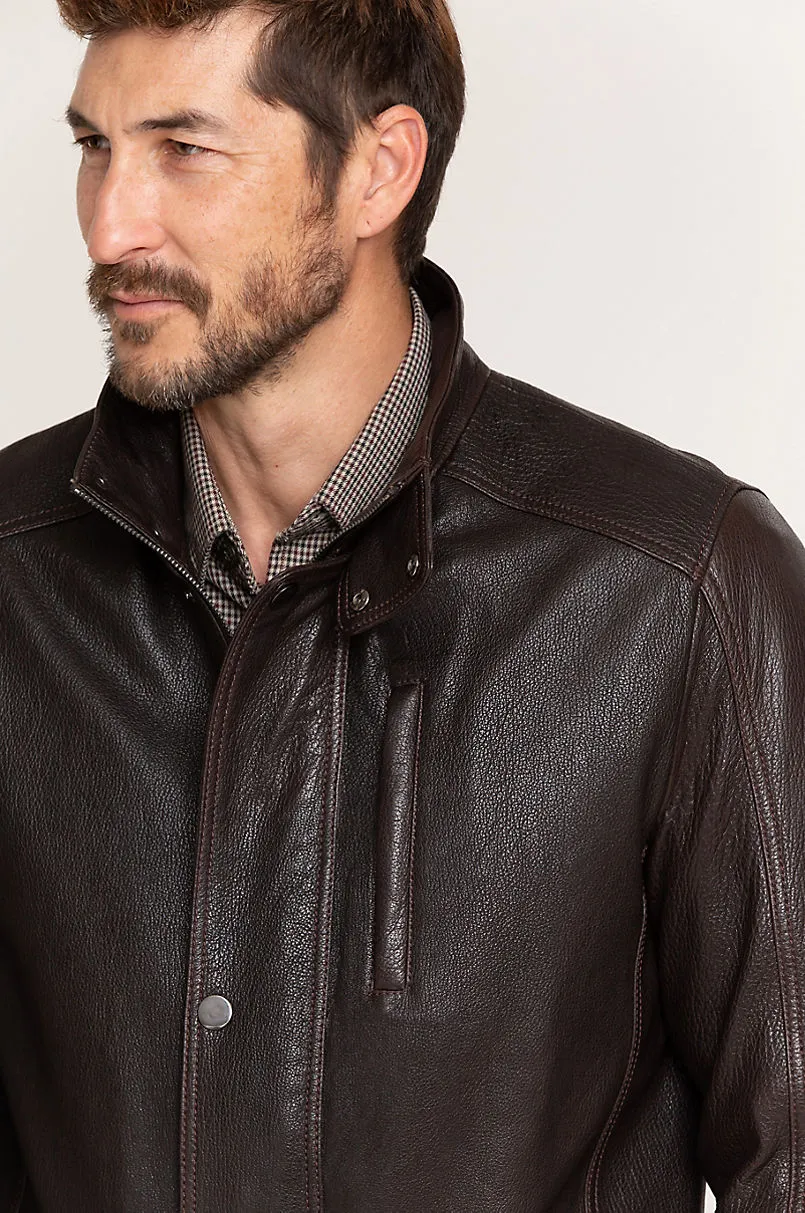 Reynolds Italian Lambskin Leather Car Coat