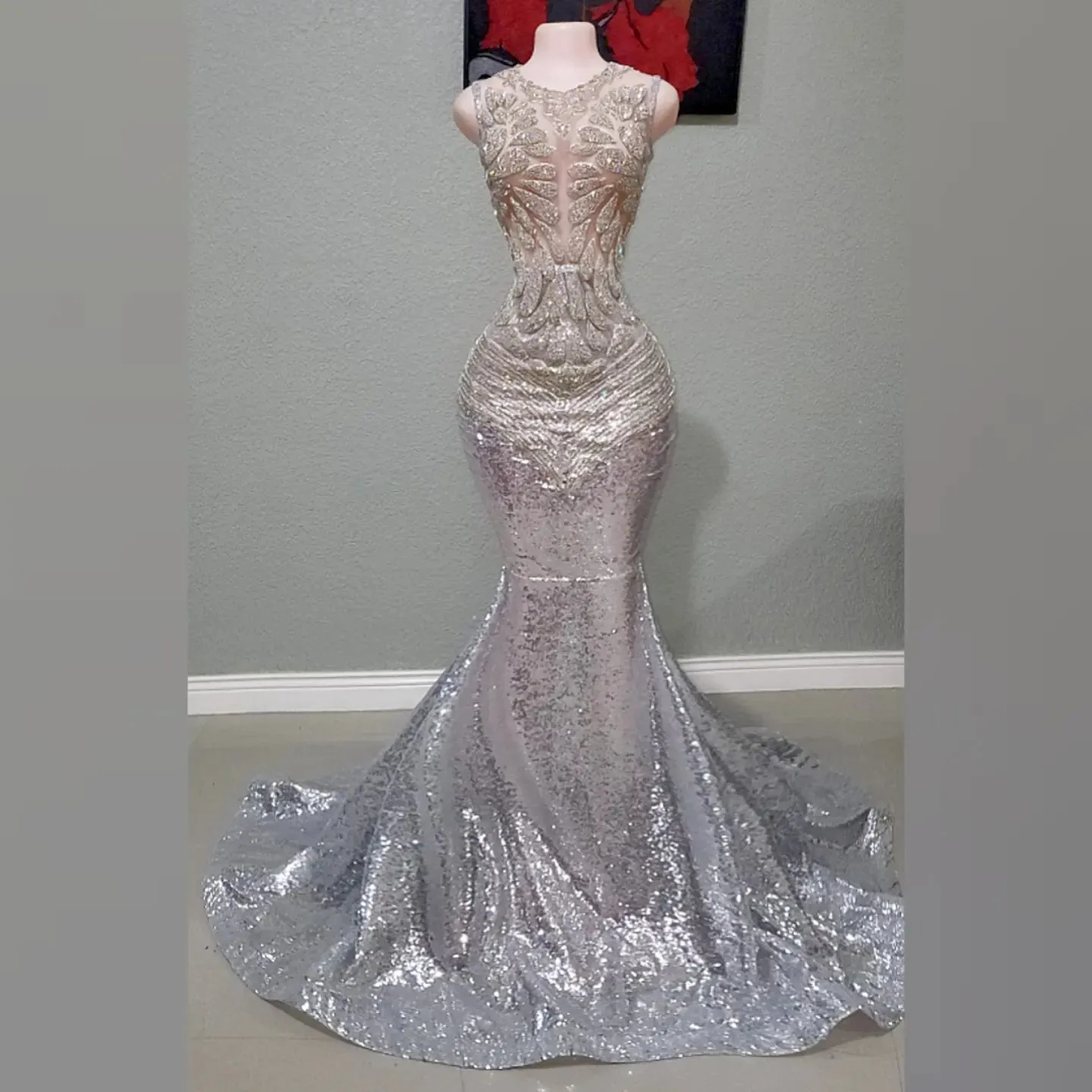 Rhinestone Mecca Sequin Mermaid Dress