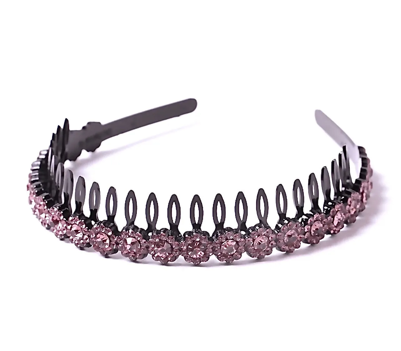 Rhinestone Teeth Comb Headbands for Women, Girls Flower Crystal Stretchy Plastic Hairband, Diamond Fashion Hair Band Accessories (Copy)