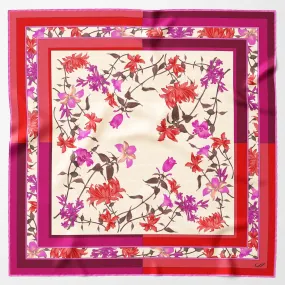 Serena - Hand Rolled Silk Foulard - Fuchsia