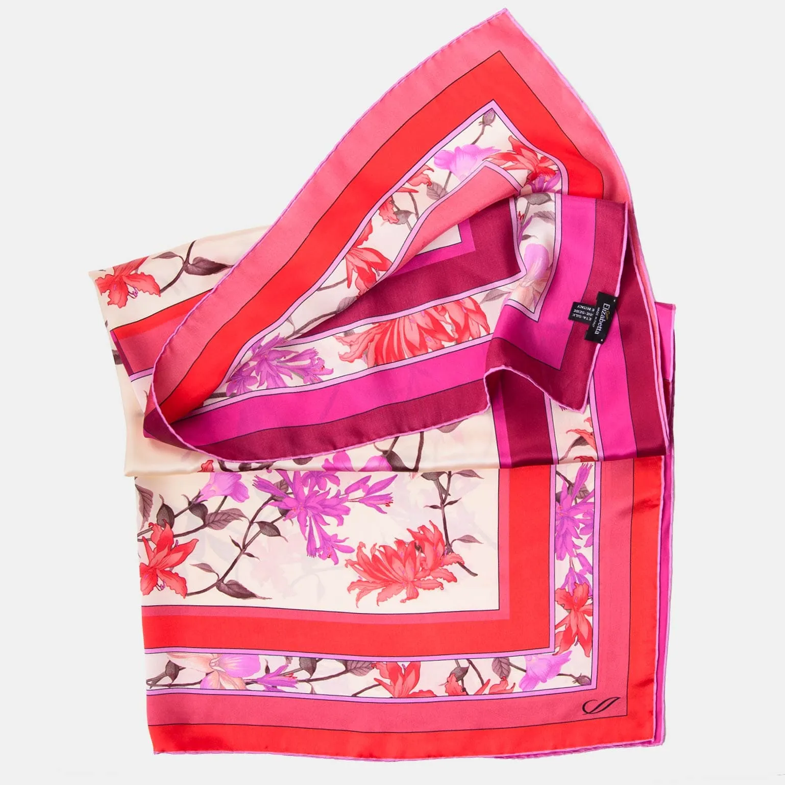 Serena - Hand Rolled Silk Foulard - Fuchsia