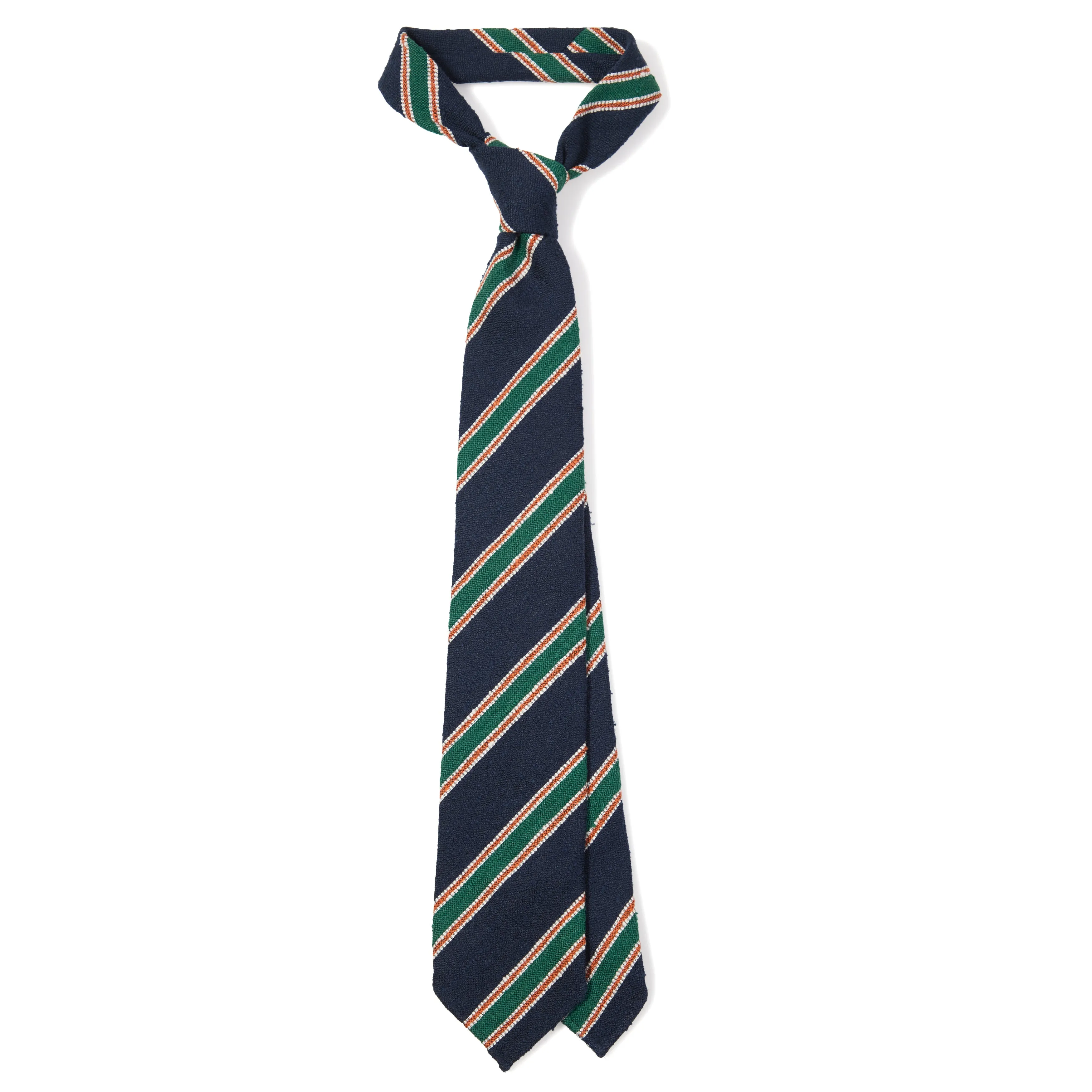 Silk Shantung Textured Stripe Hand-rolled Tie