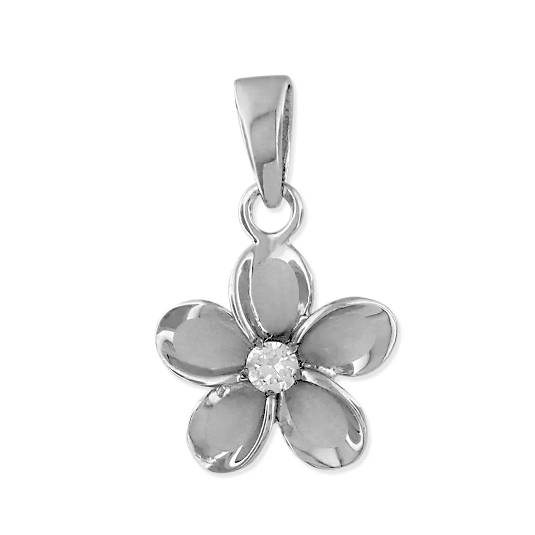 Sterling Silver 11mm Plumeria Pendant