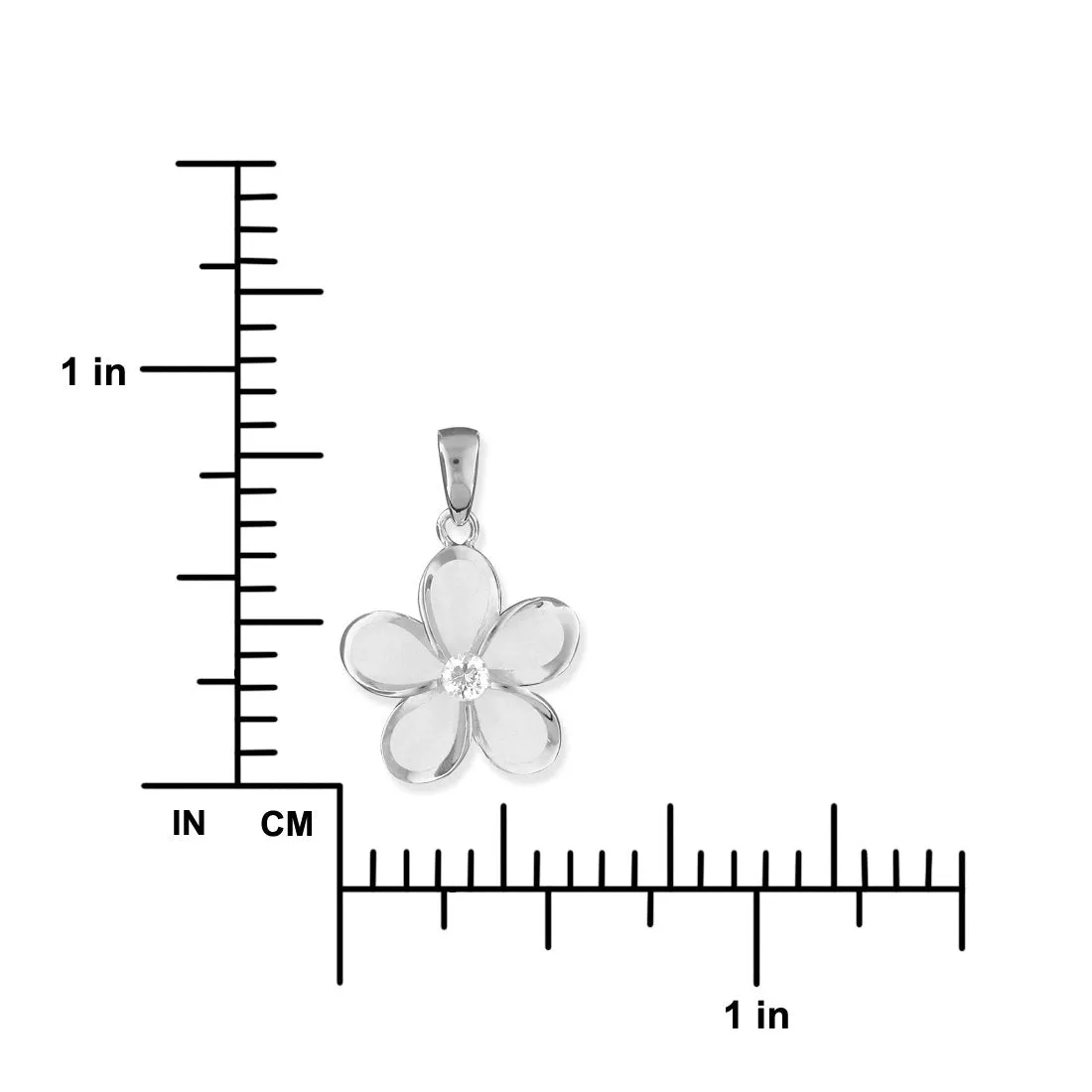 Sterling Silver 15mm Plumeria Pendant Necklace, 16 2" Extender