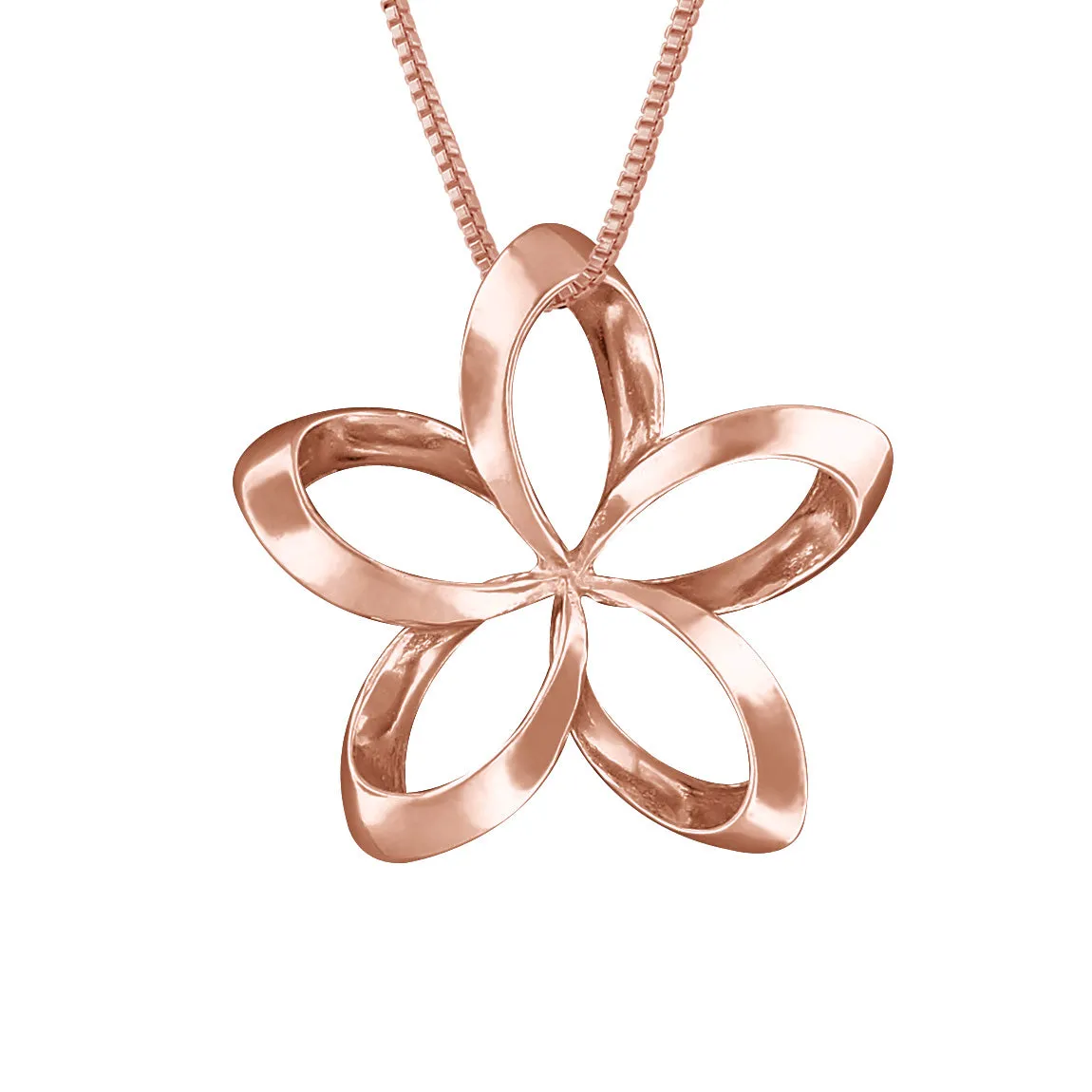 Sterling Silver 19mm Open Plumeria Pendant Necklace, 16 2" Extender