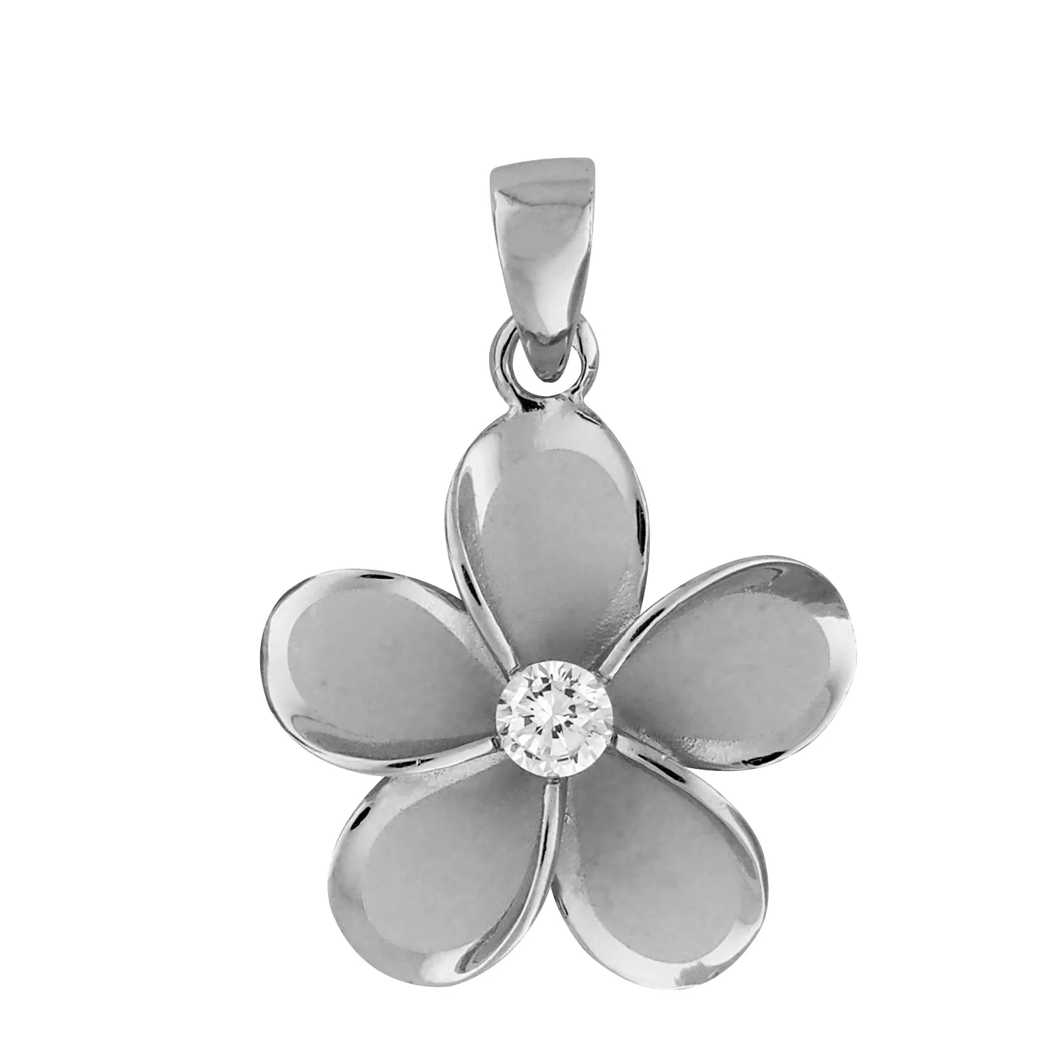 Sterling Silver 19mm Plumeria Pendant