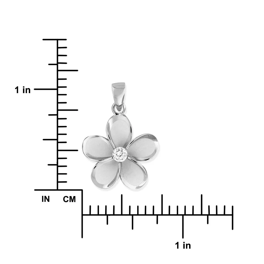 Sterling Silver 19mm Plumeria Pendant